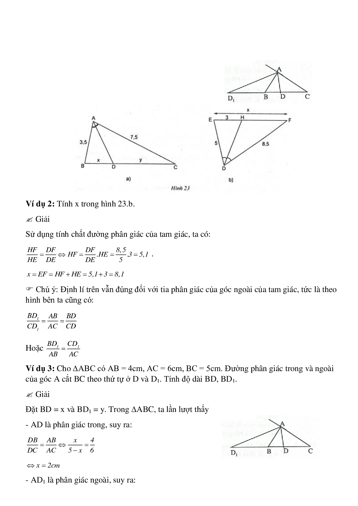 Phương pháp giải và bài tập về Tính chất đường phân giác của tam giác chọn lọc (trang 2)