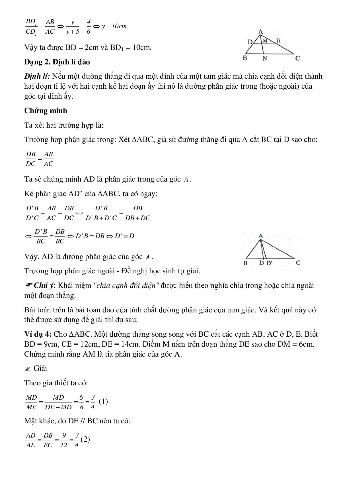Phương pháp giải và bài tập về Tính chất đường phân giác của tam giác chọn lọc (trang 3)