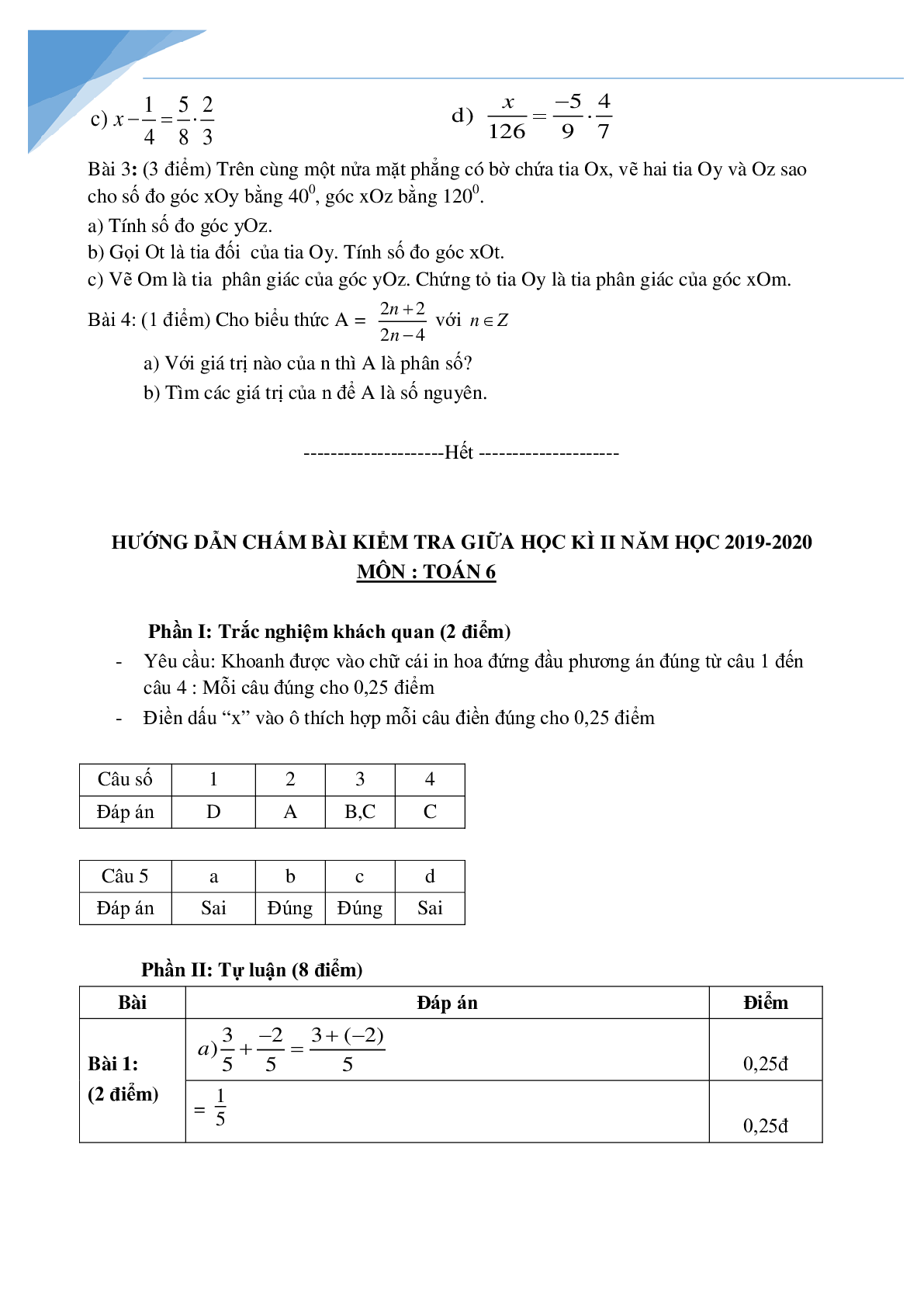 Bộ đề thi giữa học kì 2 Toán lớp 6 (trang 2)