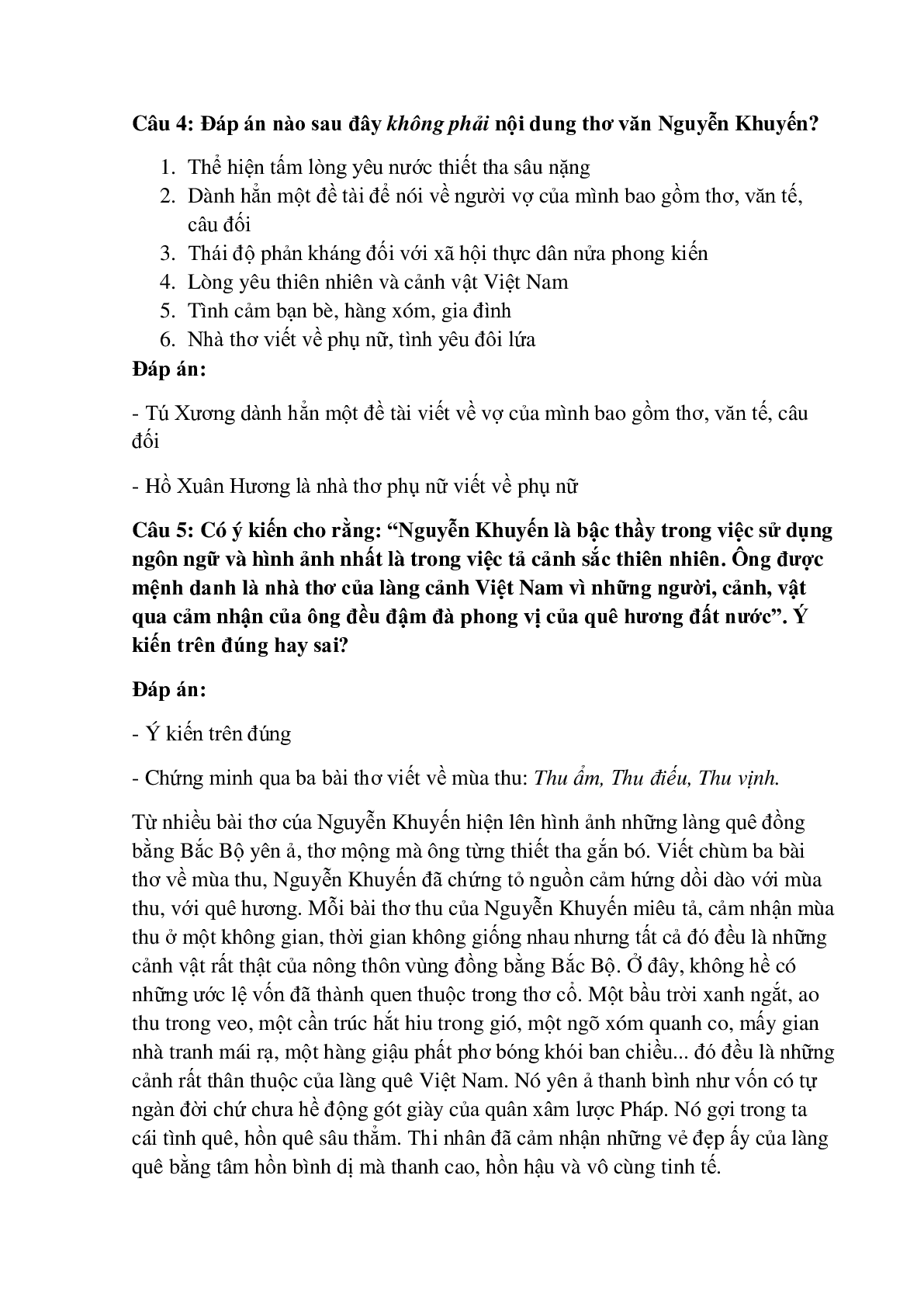 30 câu Trắc nghiệm Khóc Dương Khuê - Nguyễn Khuyến có đáp án 2023 – Ngữ Văn lớp 11 (trang 2)