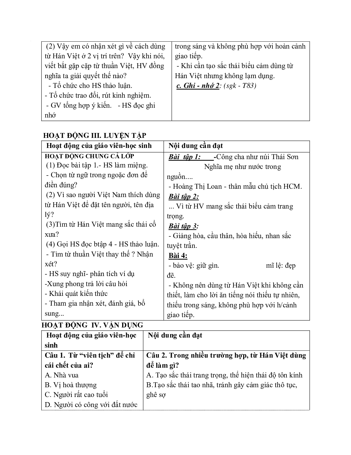 Giáo án ngữ văn lớp 7 Tuần 6 Tiết 23: Từ hán việt mới nhất (trang 3)