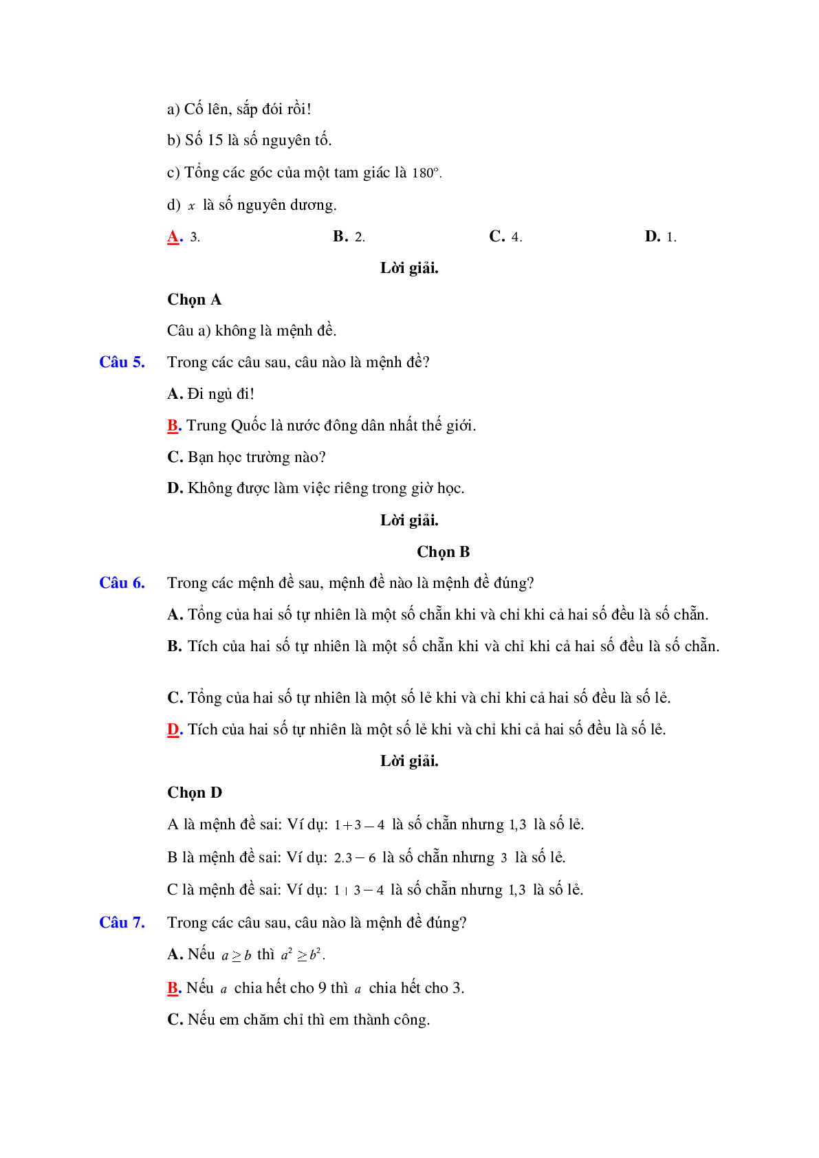Bài tập trắc nghiệm về mệnh đề và tập hợp có lời giải chi tiết (trang 2)