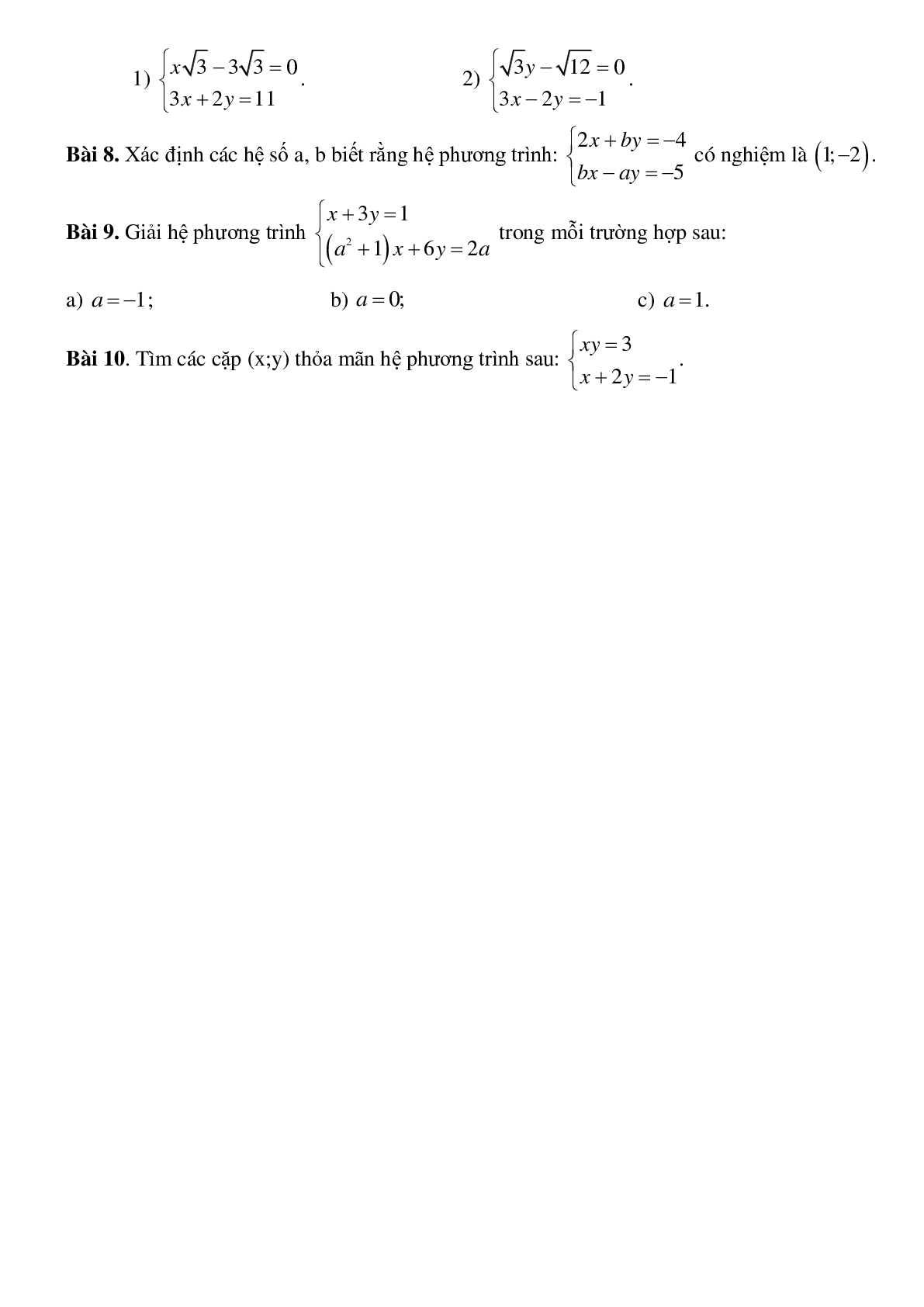 Các bước Giải hệ phương trình bằng phương pháp thế và bài tập vận dụng (trang 3)