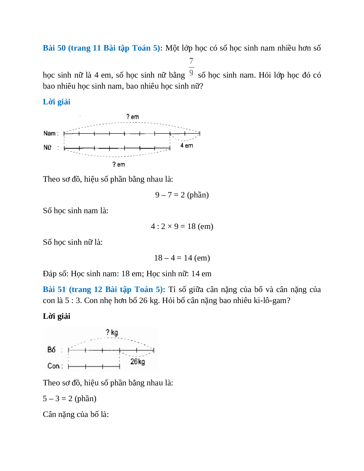 SBT Toán lớp 5 trang 11, 12 Ôn tập và bổ sung về giải toán (trang 5)