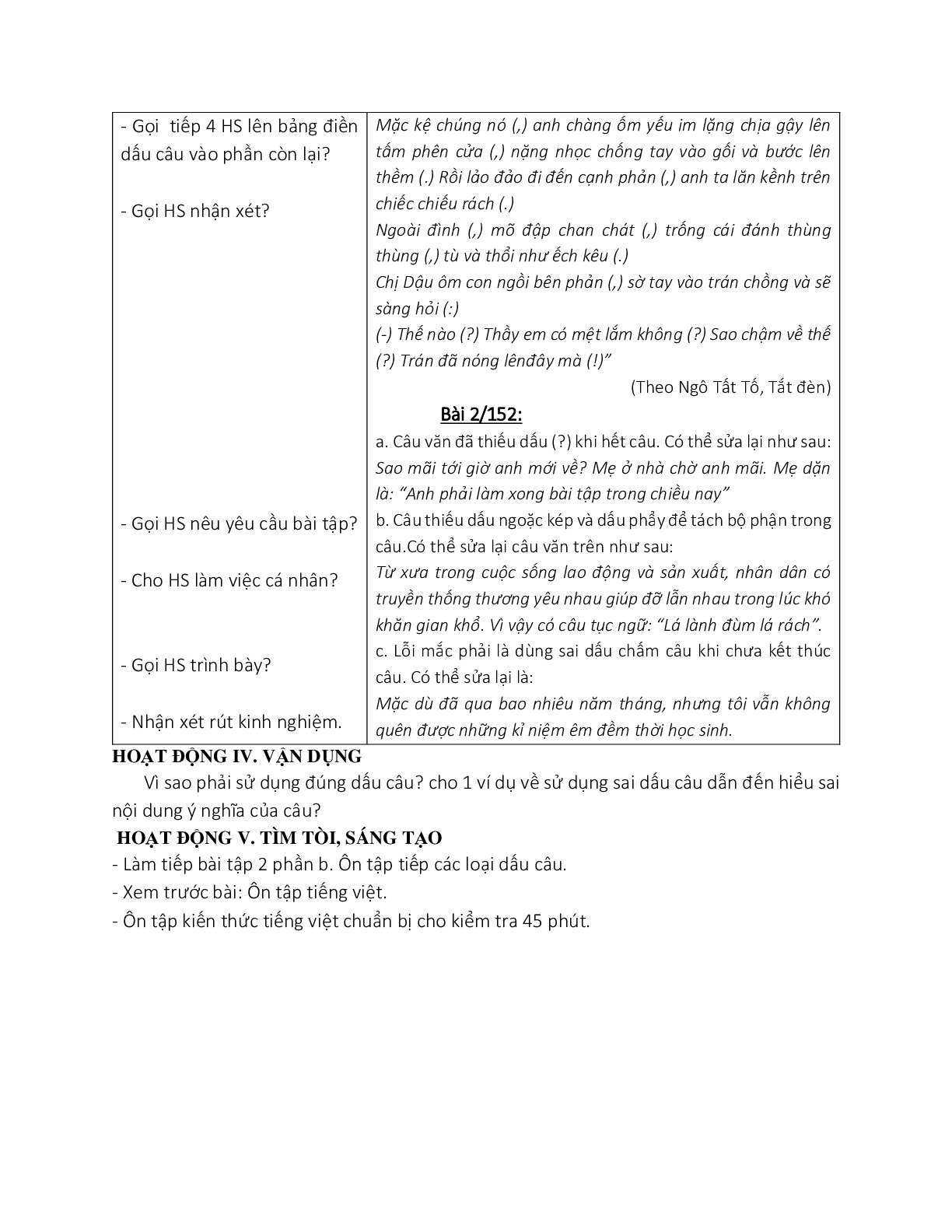 Giáo án ngữ văn lớp 8 Tuần 15 Tiết 58: Ôn luyện về dấu câu (trang 3)