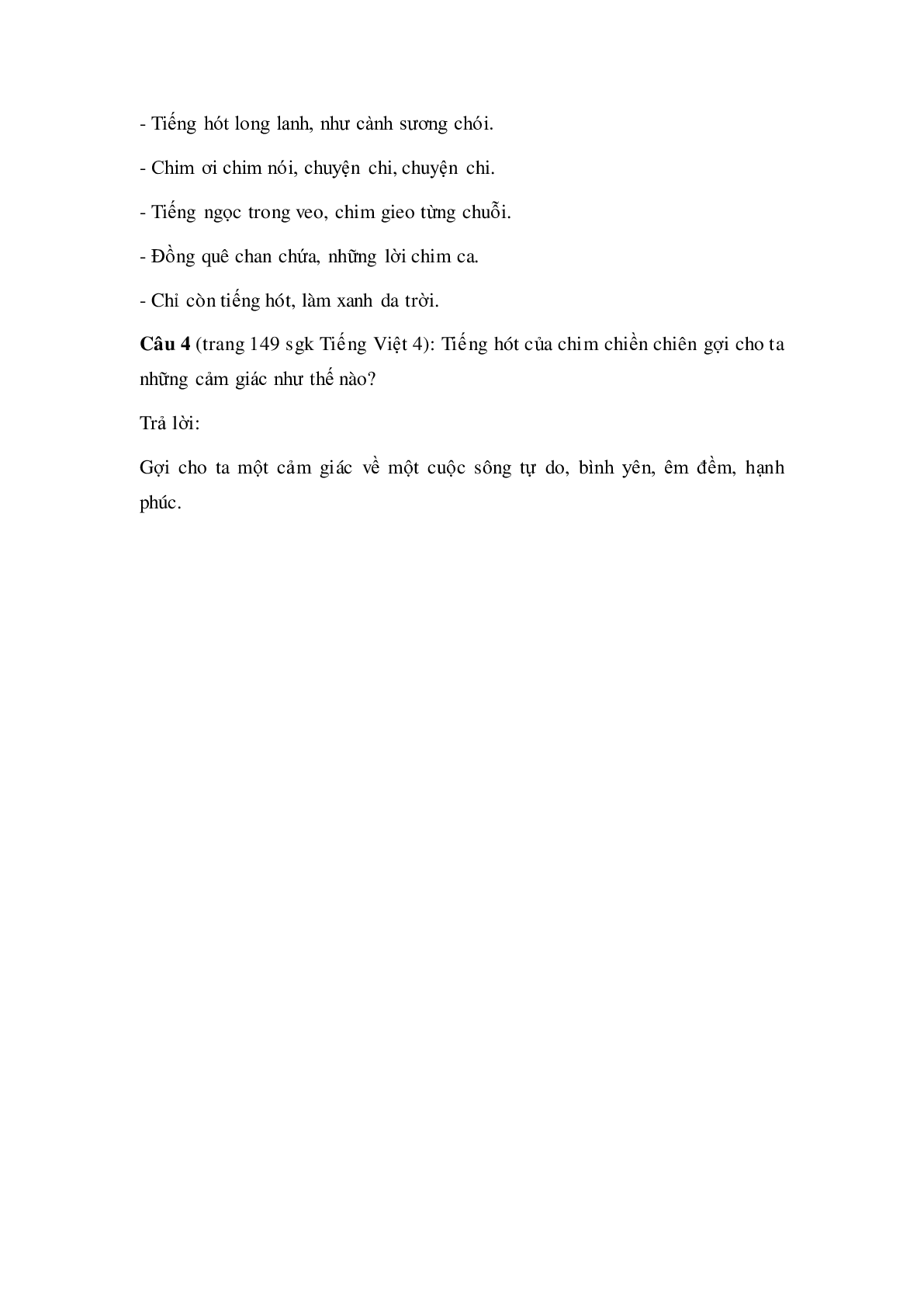 Soạn Tiếng Việt lớp 4: Tập đọc: Con chim chiền chiện mới nhất (trang 3)