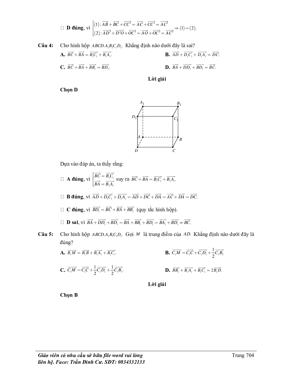 Phân loại và phương pháp giải bài tập vectơ trong không gian, quan hệ vuông góc (trang 10)