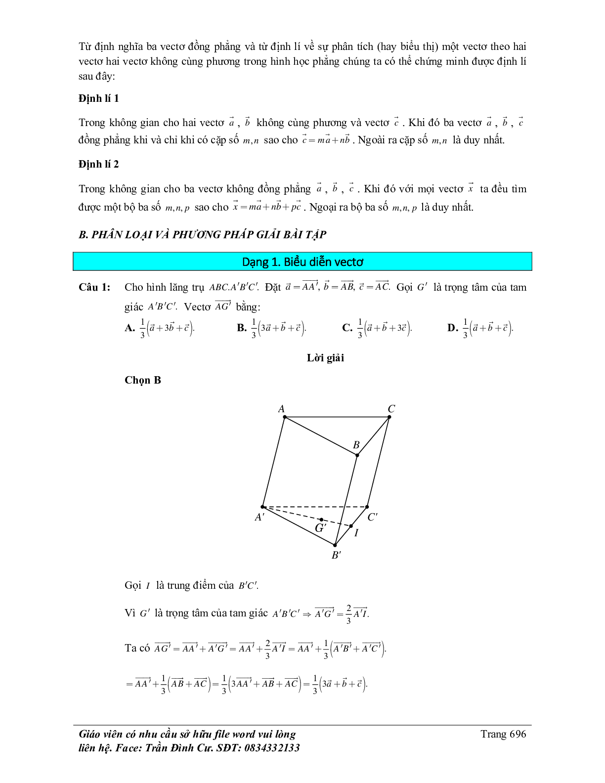 Phân loại và phương pháp giải bài tập vectơ trong không gian, quan hệ vuông góc (trang 2)