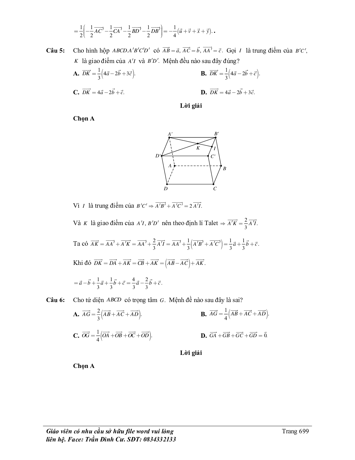 Phân loại và phương pháp giải bài tập vectơ trong không gian, quan hệ vuông góc (trang 5)