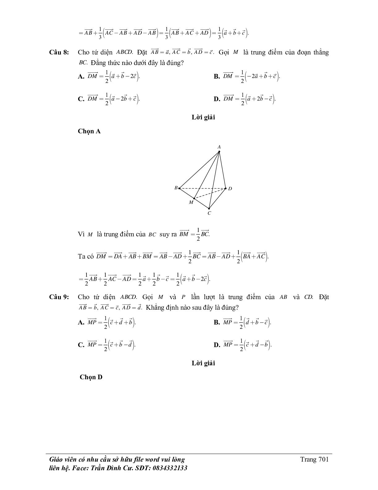 Phân loại và phương pháp giải bài tập vectơ trong không gian, quan hệ vuông góc (trang 7)