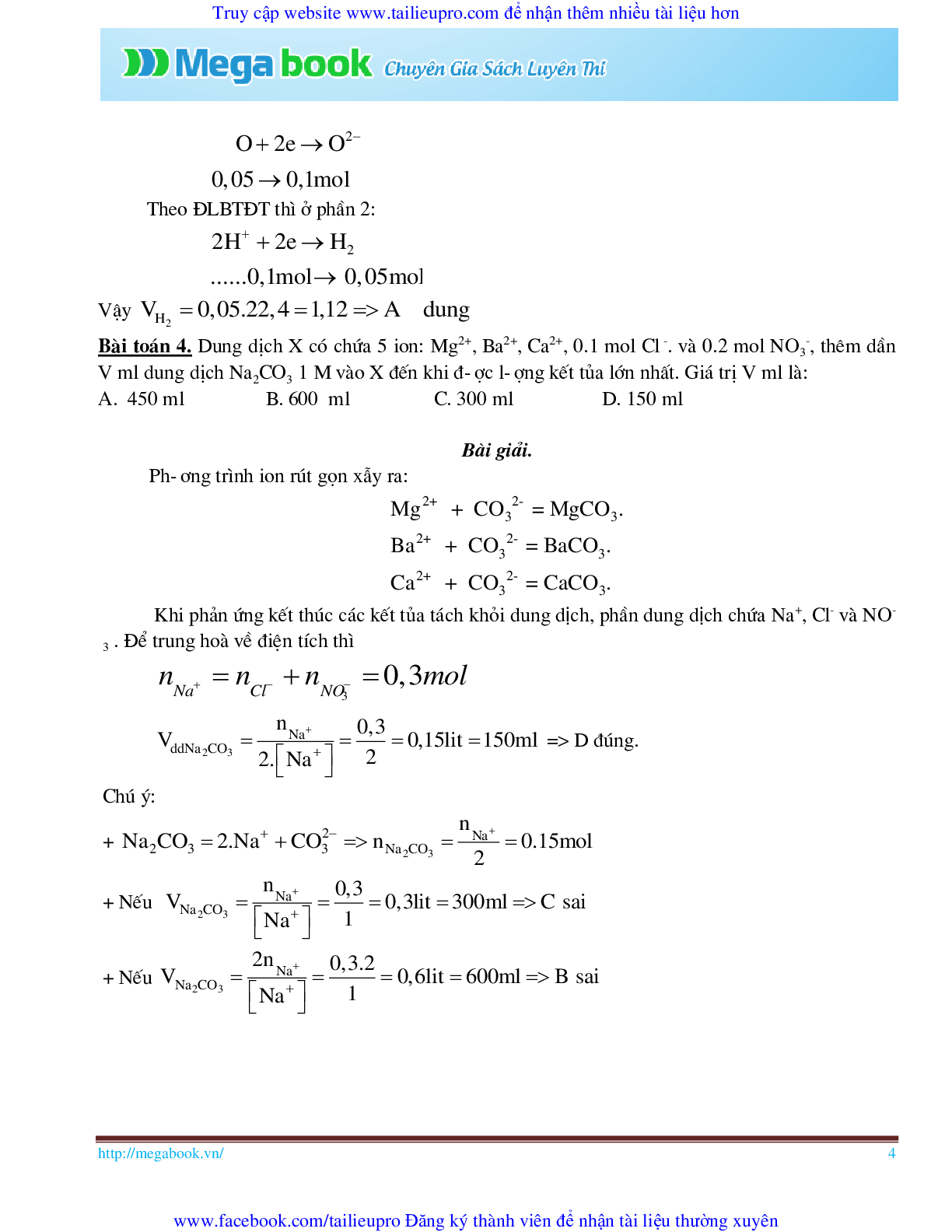 10 Bí quyết chinh phục phương pháp giải toán chủ chốt môn Hóa học ôn thi THPT Quốc Gia (trang 4)