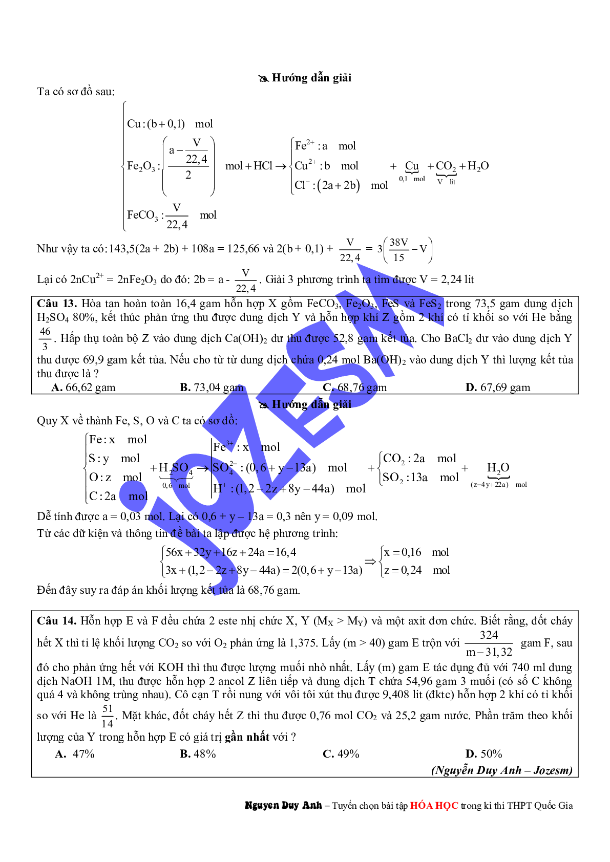Tuyển chọn 50 bài tập hóa học (trang 8)