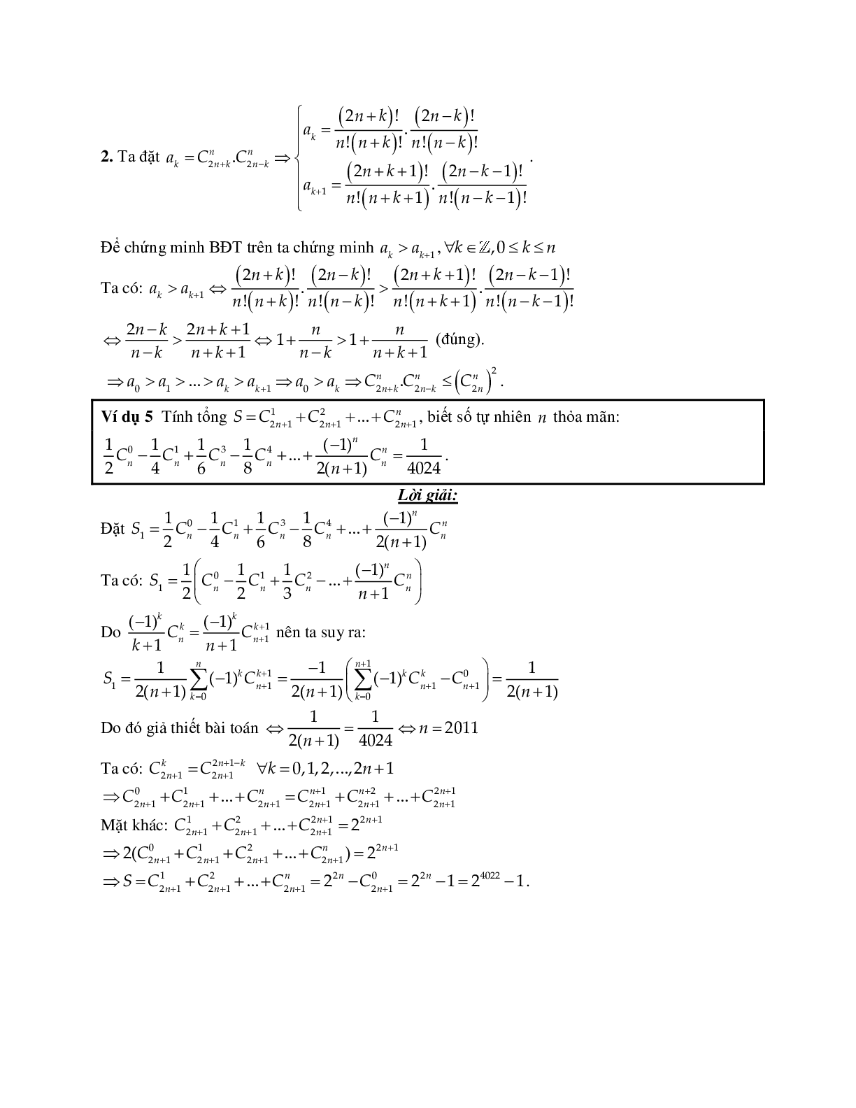 Phương pháp giải và bài tập về Cách chứng minh các đẳng thức tổ hợp (trang 3)