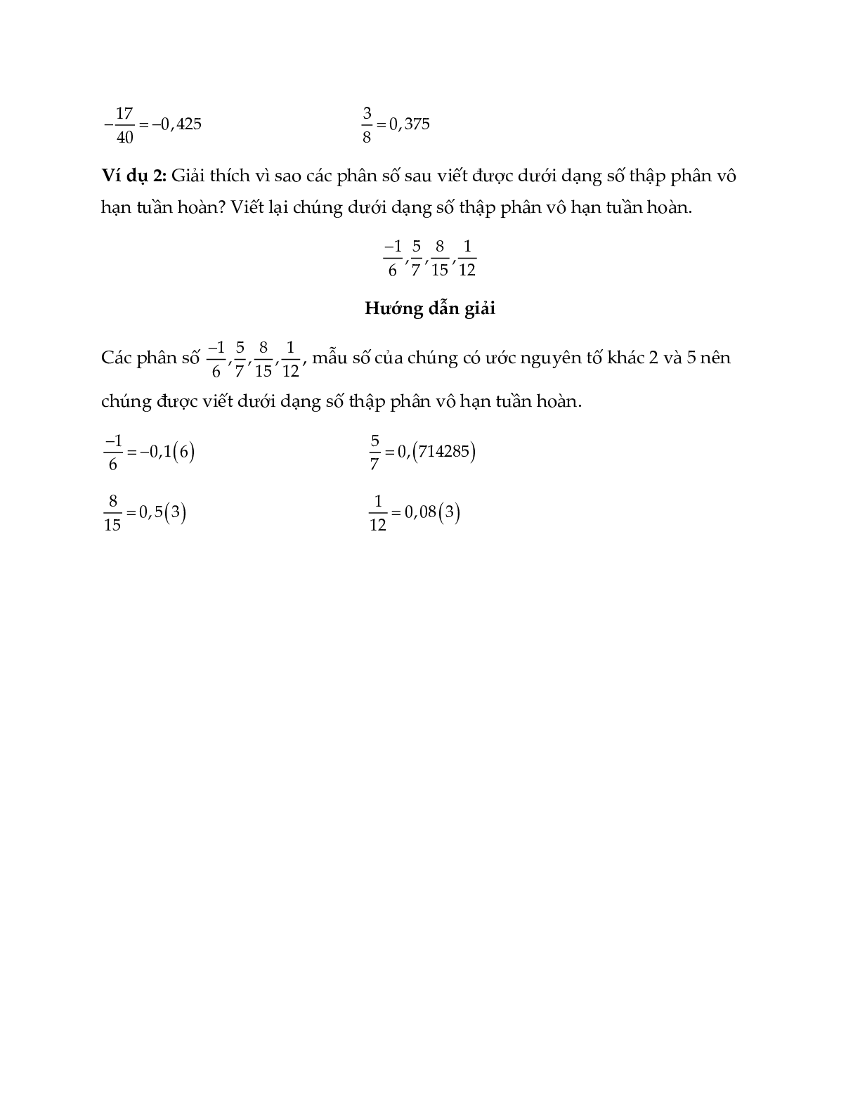 Lý thuyết Toán lớp 7 Bài 9: Số thập phân hữu hạn, Số thập phân vô hạn tuần hoàn (trang 2)