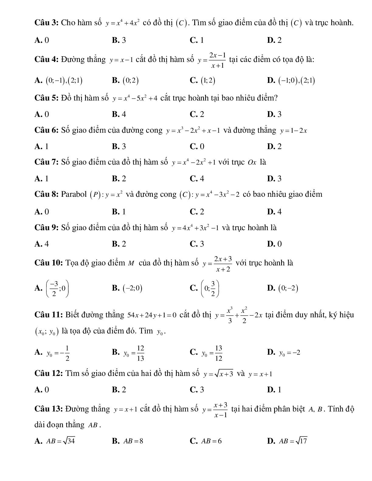 Biến luận số nghiệm của phương trình bằng đồ thị (trang 2)