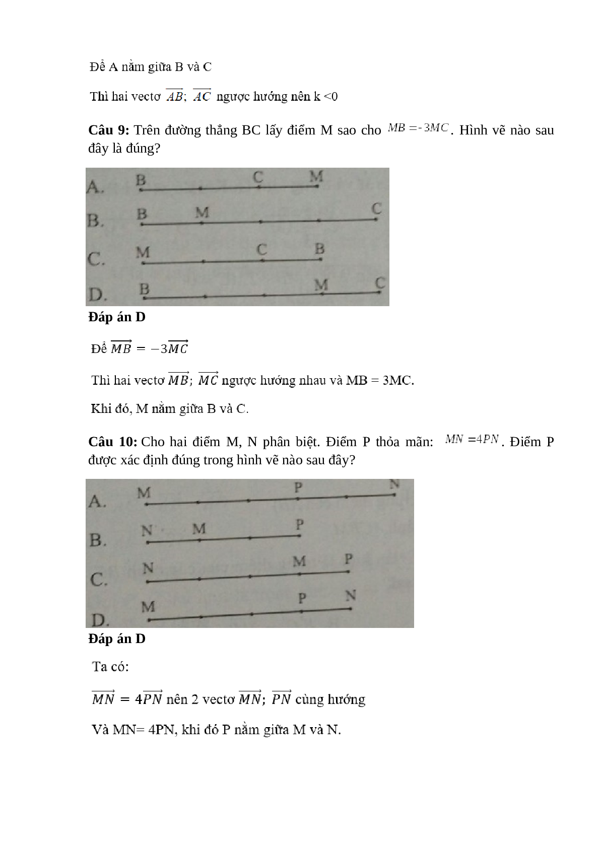Trắc nghiệm Tích của vecto vs một số (phần 1) có đáp án – Toán lớp 10 (trang 5)