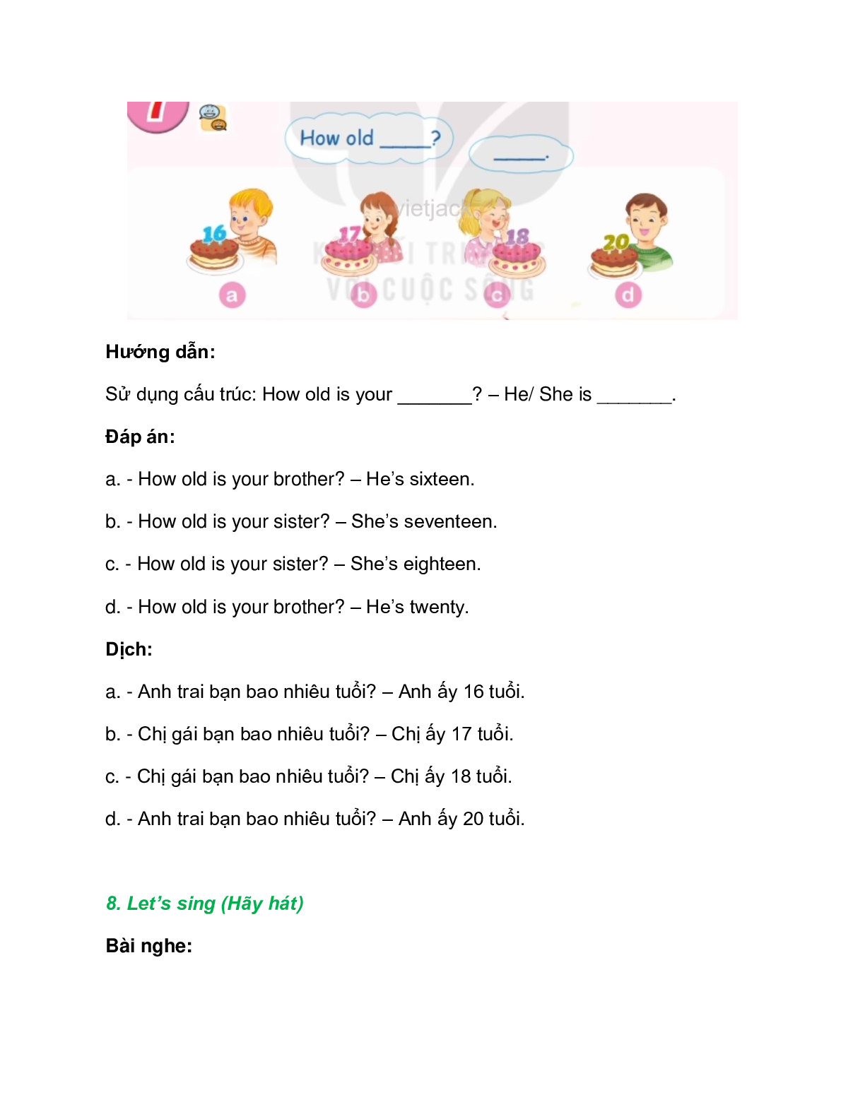 Tiếng Anh lớp 2 Unit 14 Lesson 3 trang 62 – Kết nối tri thức (trang 2)
