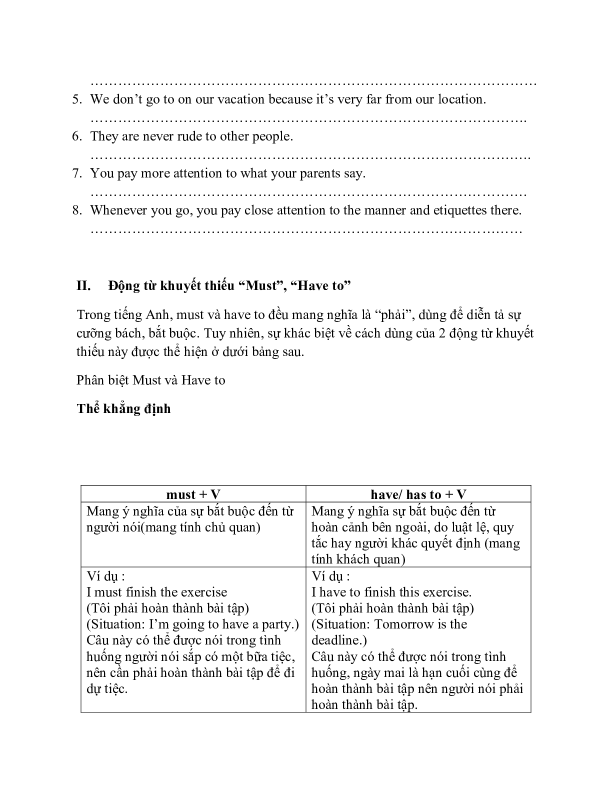 Lý thuyết, bài tập Unit 4 tiếng anh lớp 8 (trang 6)