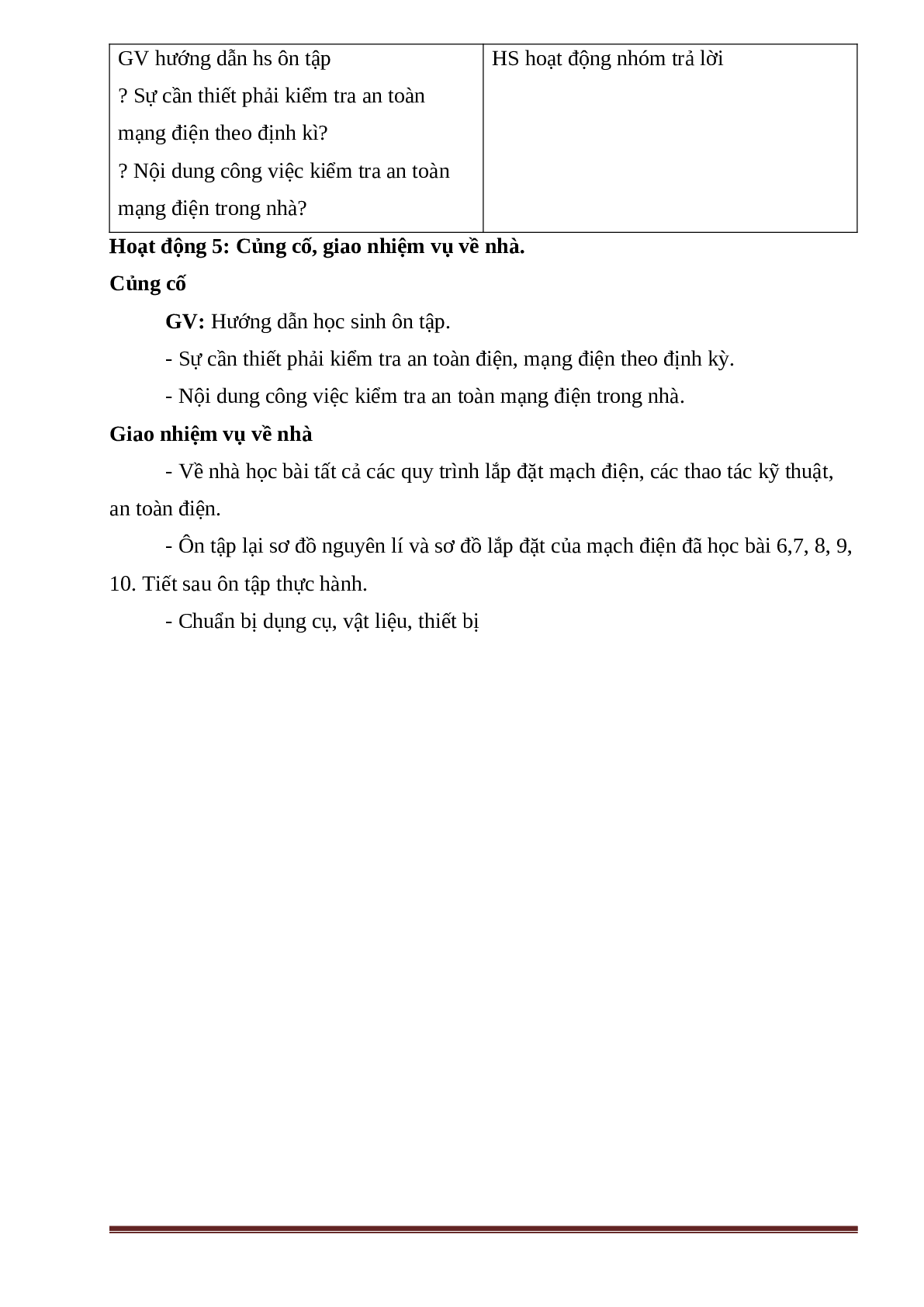 GIÁO ÁN CÔNG NGHỆ 9 ÔN TẬP HKII (T1) MỚI NHẤT (trang 6)