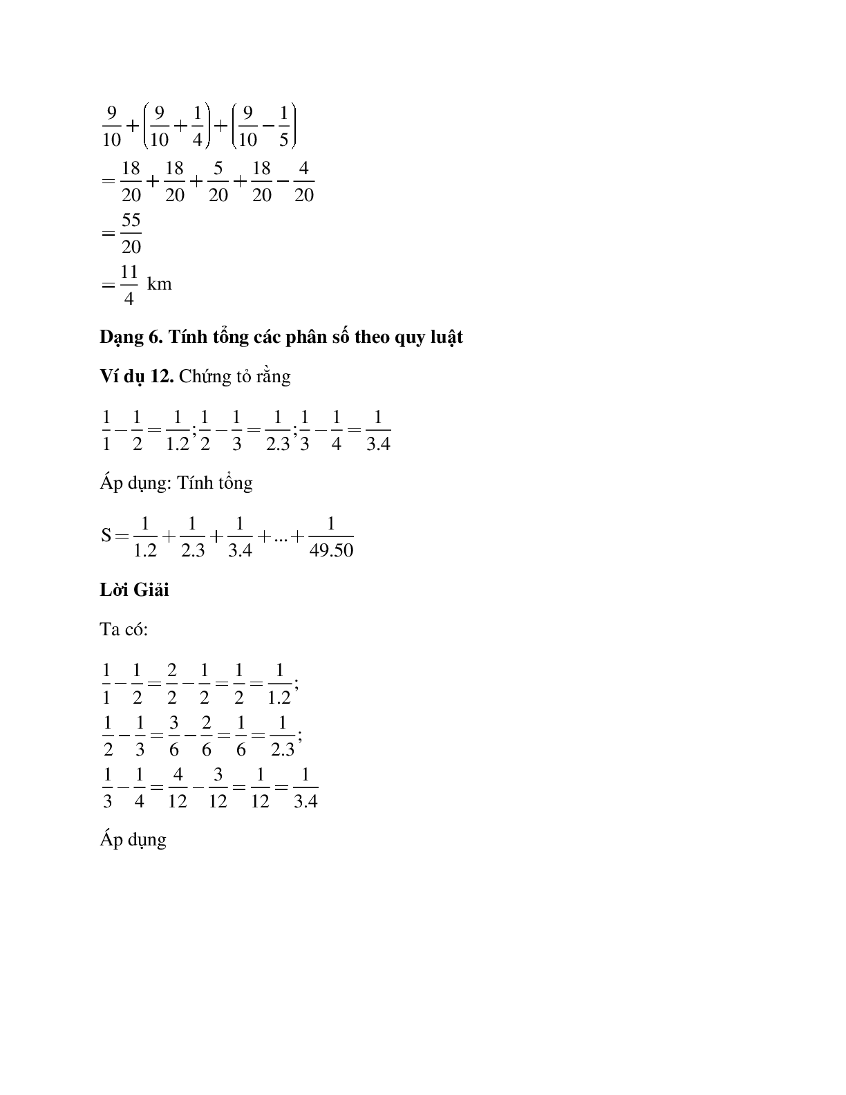 Bài tập về phép trừ phân số chọn lọc, có đáp án (trang 7)