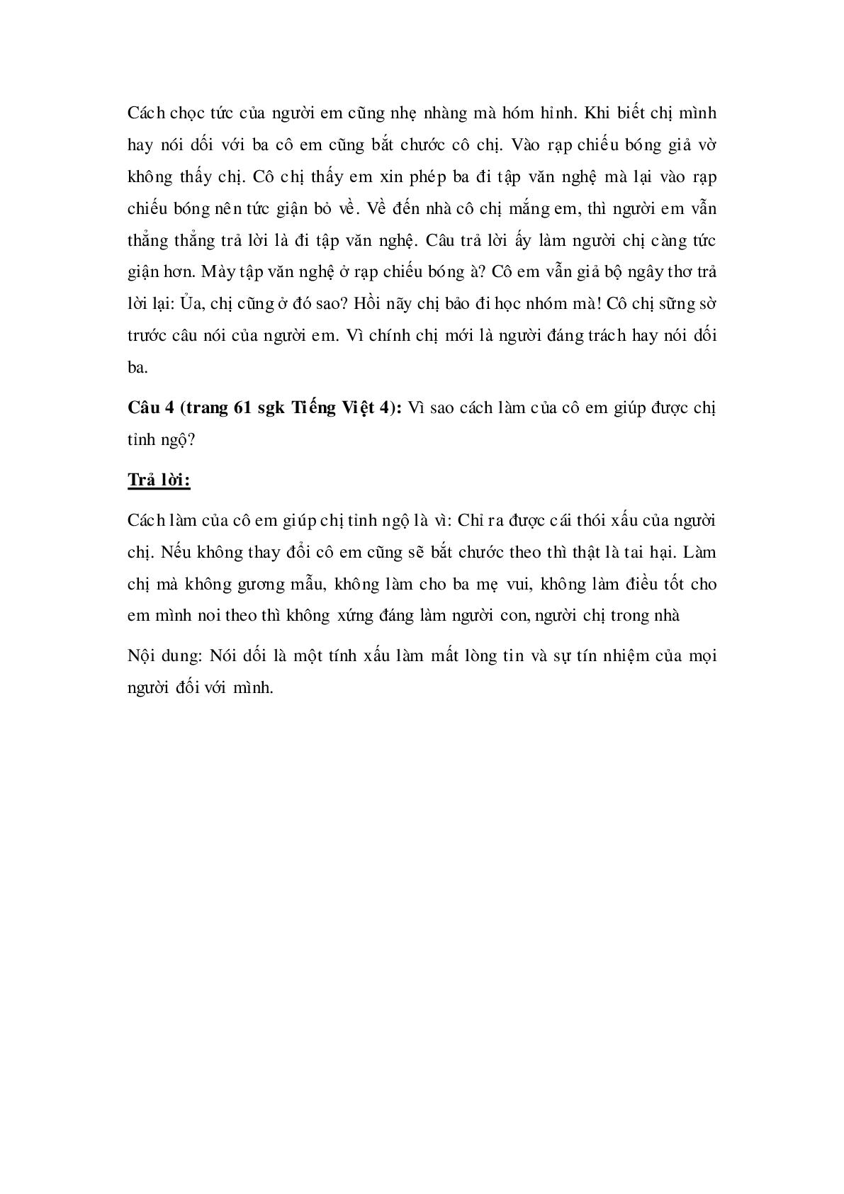 Soạn Tiếng Việt lớp 4: Tập đọc: Chị em tôi mới nhất (trang 3)