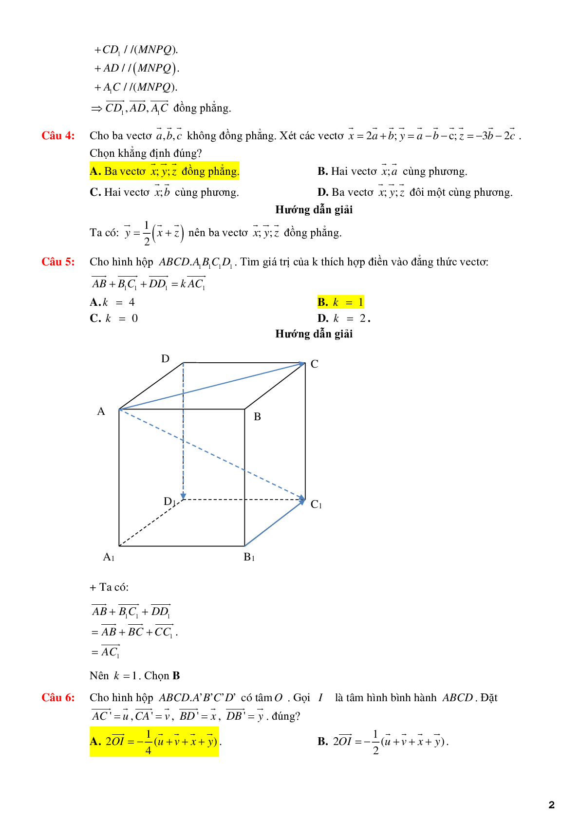 123 bài tập trắc nghiệm quan hệ vuông góc có lời giải chi tiết (trang 2)