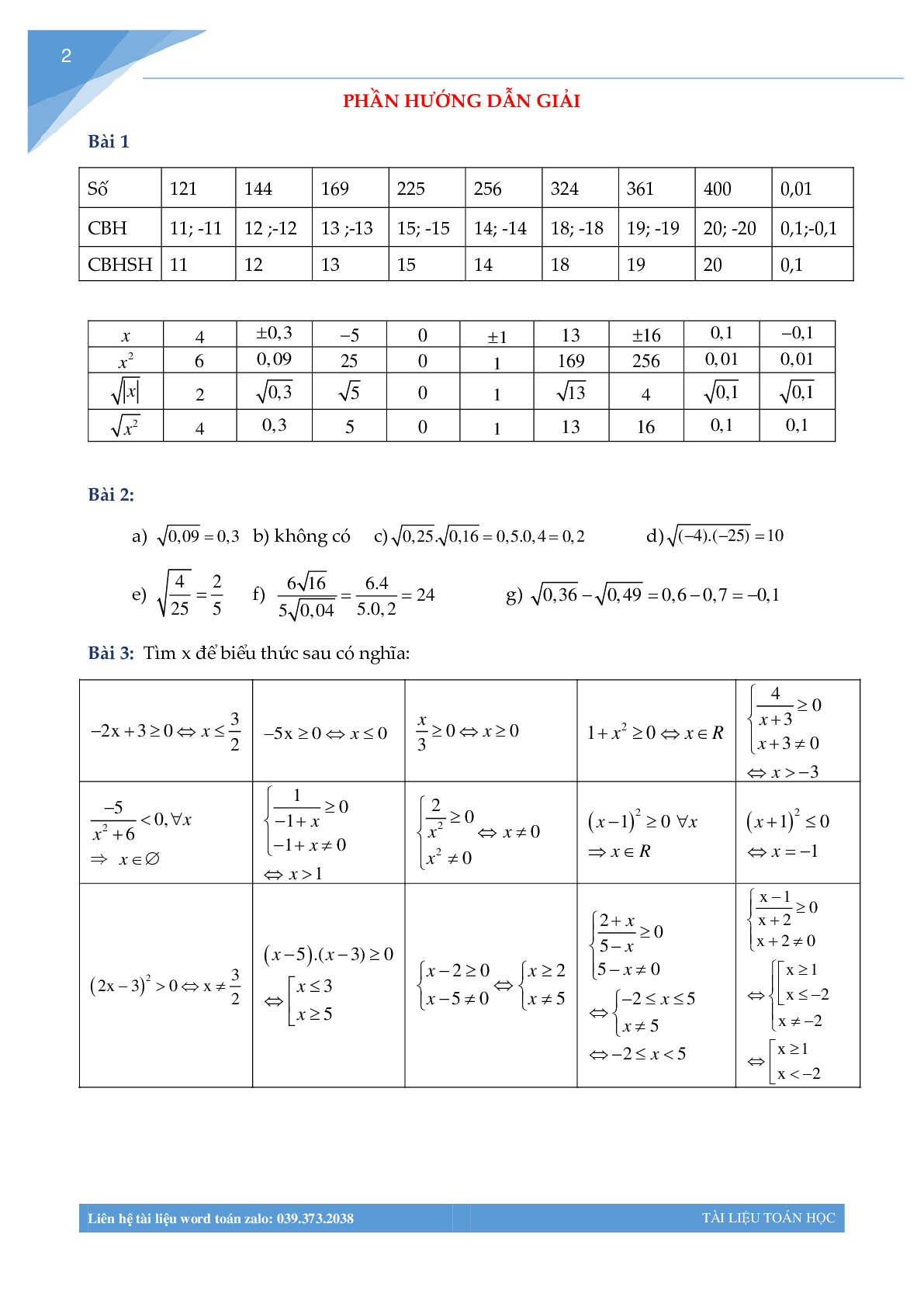 Bài tập tuần môn toán lớp 9 (trang 2)