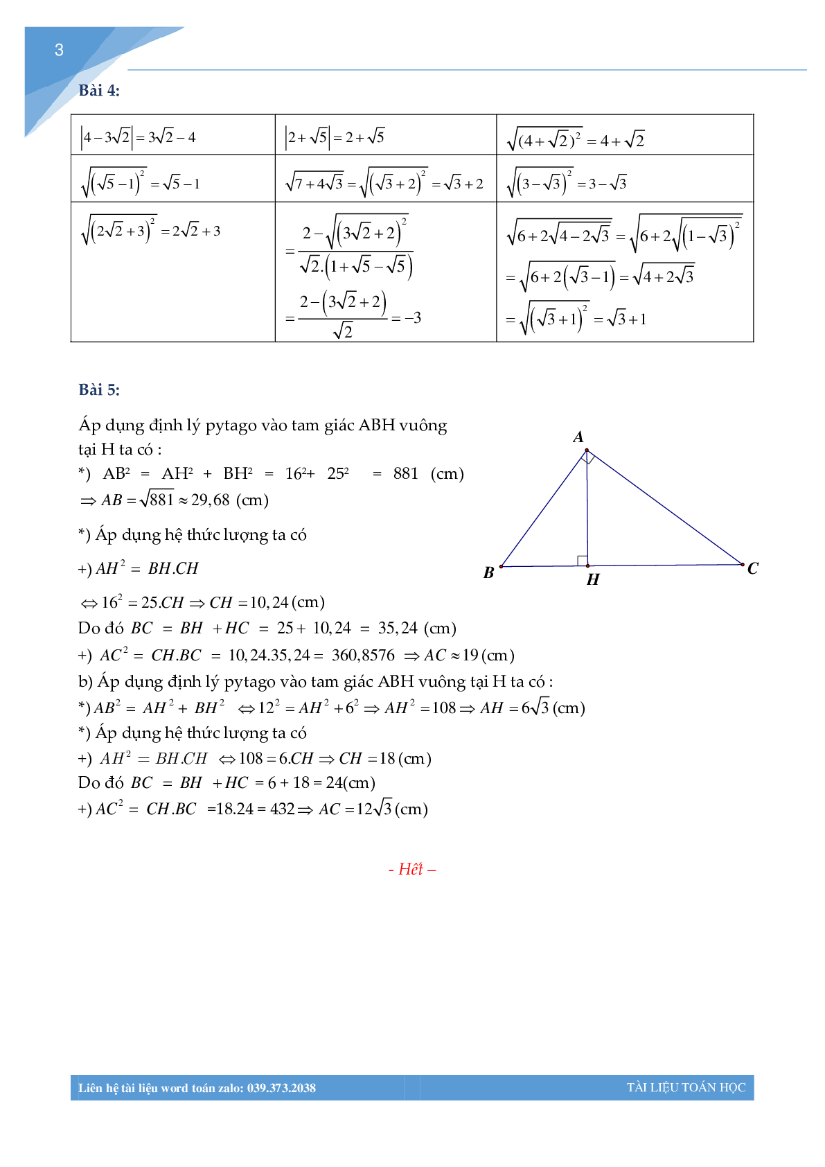 Bài tập tuần môn toán lớp 9 (trang 3)