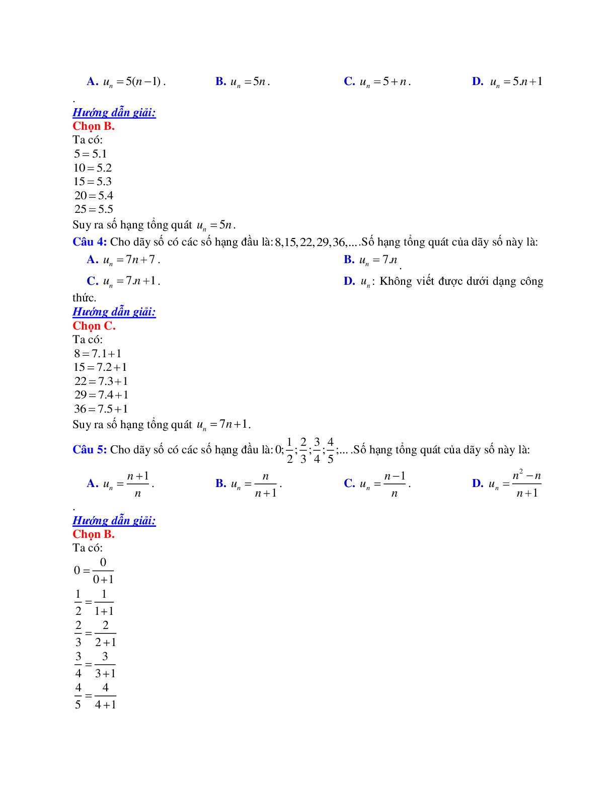 Phương pháp giải và bài tập về Cách tìm số hạng tổng quát của dãy số (trang 2)