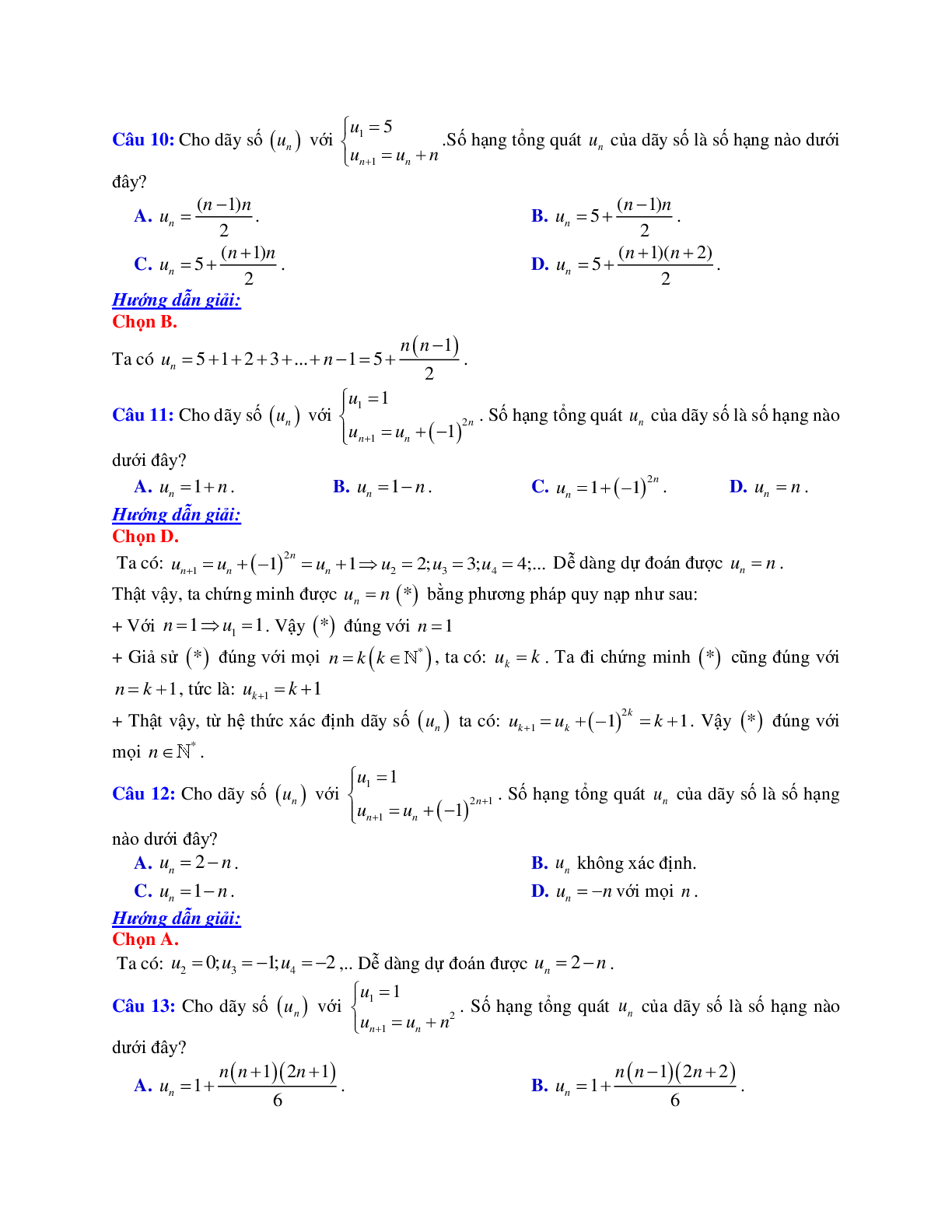 Phương pháp giải và bài tập về Cách tìm số hạng tổng quát của dãy số (trang 4)
