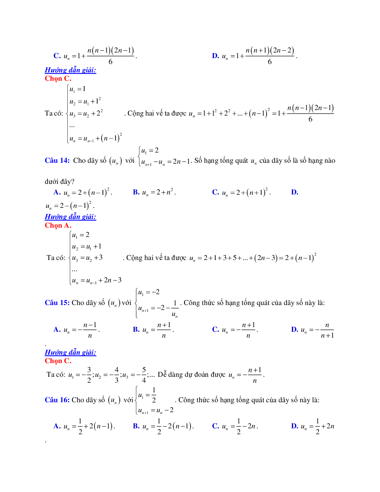 Phương pháp giải và bài tập về Cách tìm số hạng tổng quát của dãy số (trang 5)