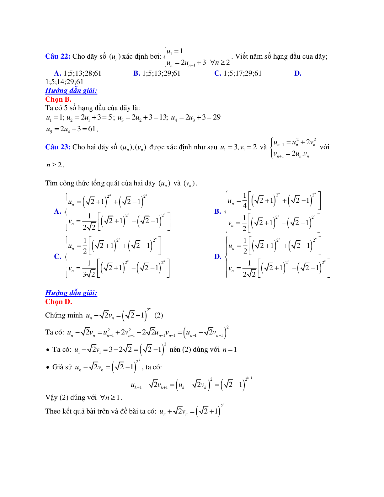 Phương pháp giải và bài tập về Cách tìm số hạng tổng quát của dãy số (trang 8)
