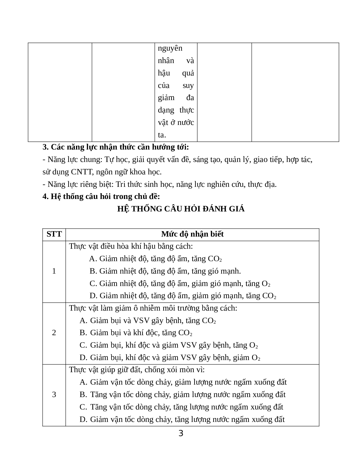 Giao Án Sinh Hoc 6 Chủ Đề Thực Vật  mới nhất (trang 3)