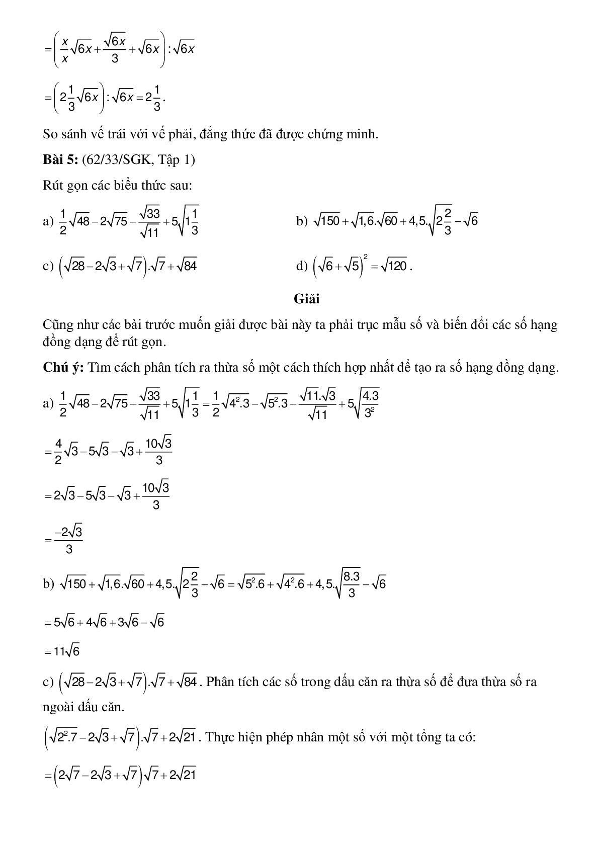 50 Bài tập Rút gọn biểu thức chứa căn bậc hai (có đáp án)- Toán 8 (trang 4)