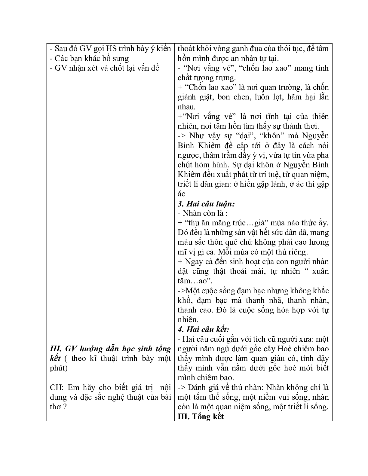 Giáo án ngữ văn lớp 10 Tiết 39: Nhàn (trang 4)