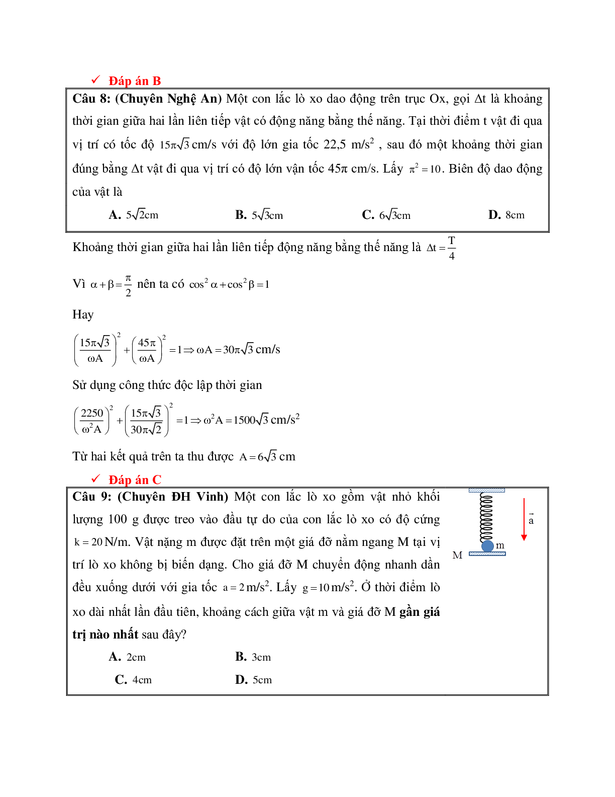 Chinh phục 7,8,9 chương dao động cơ môn Vật lý lớp 12 (trang 6)