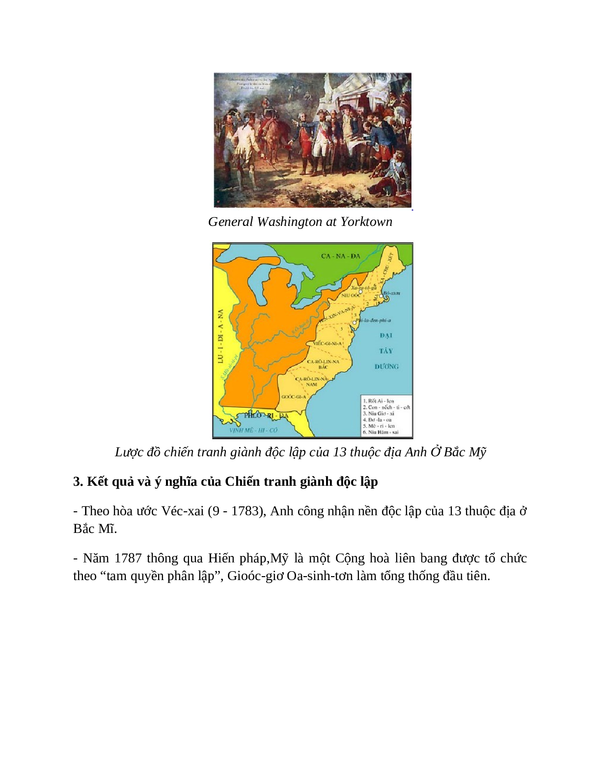 Lịch Sử 10 Bài 30 (Lý thuyết và trắc nghiệm): Chiến tranh giành độc lập của các thuộc địa Anh ở Bắc Mĩ (trang 3)