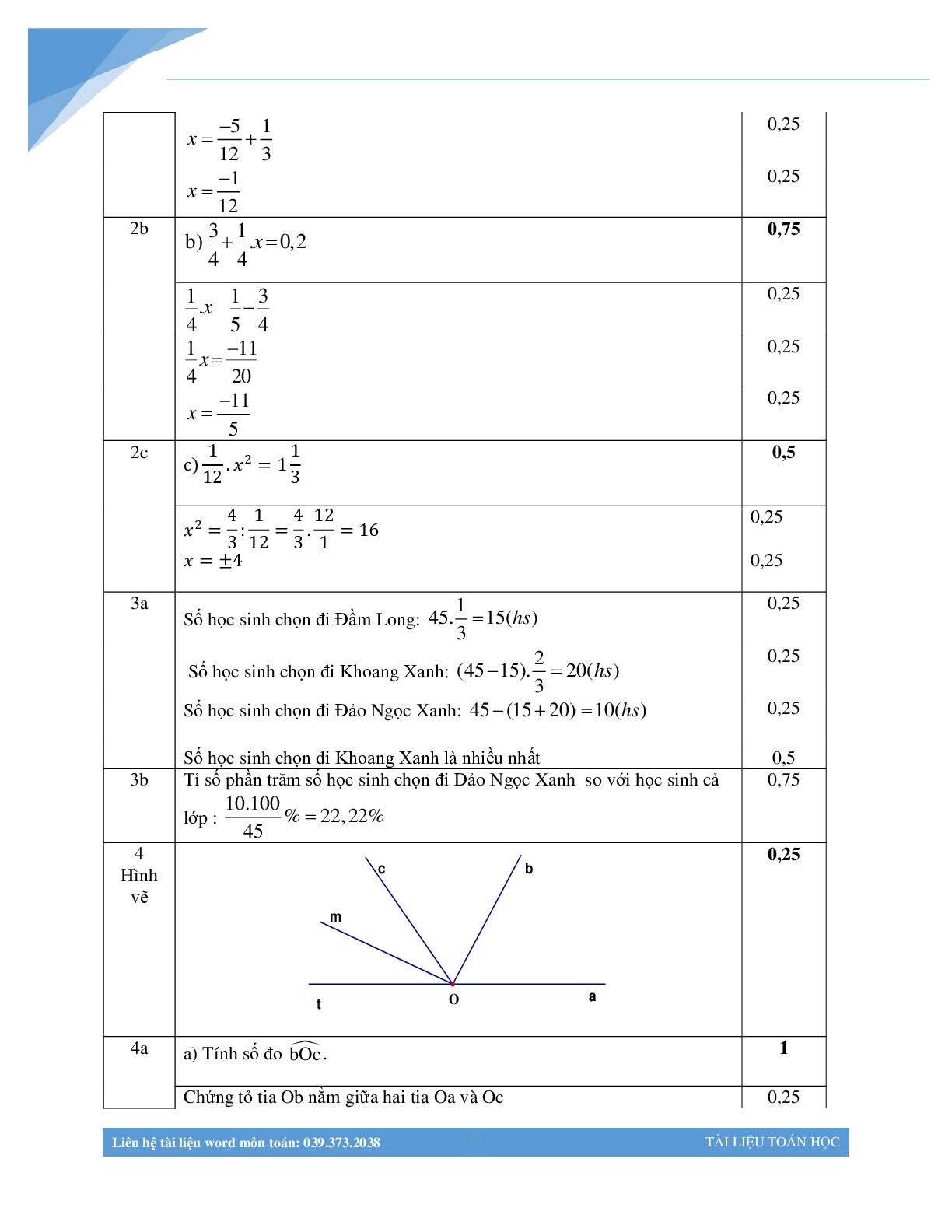 Bộ đề thi học kì 2 môn toán lớp 6 các trường Hà Nội (trang 7)