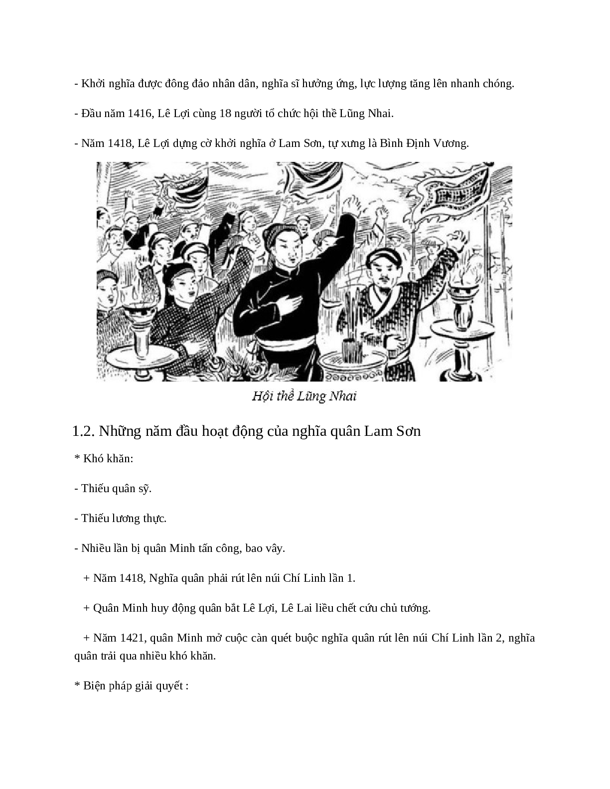 Lịch Sử 7 Bài 19 (Lý thuyết và trắc nghiệm): Cuộc khởi nghĩa Lam Sơn (trang 2)