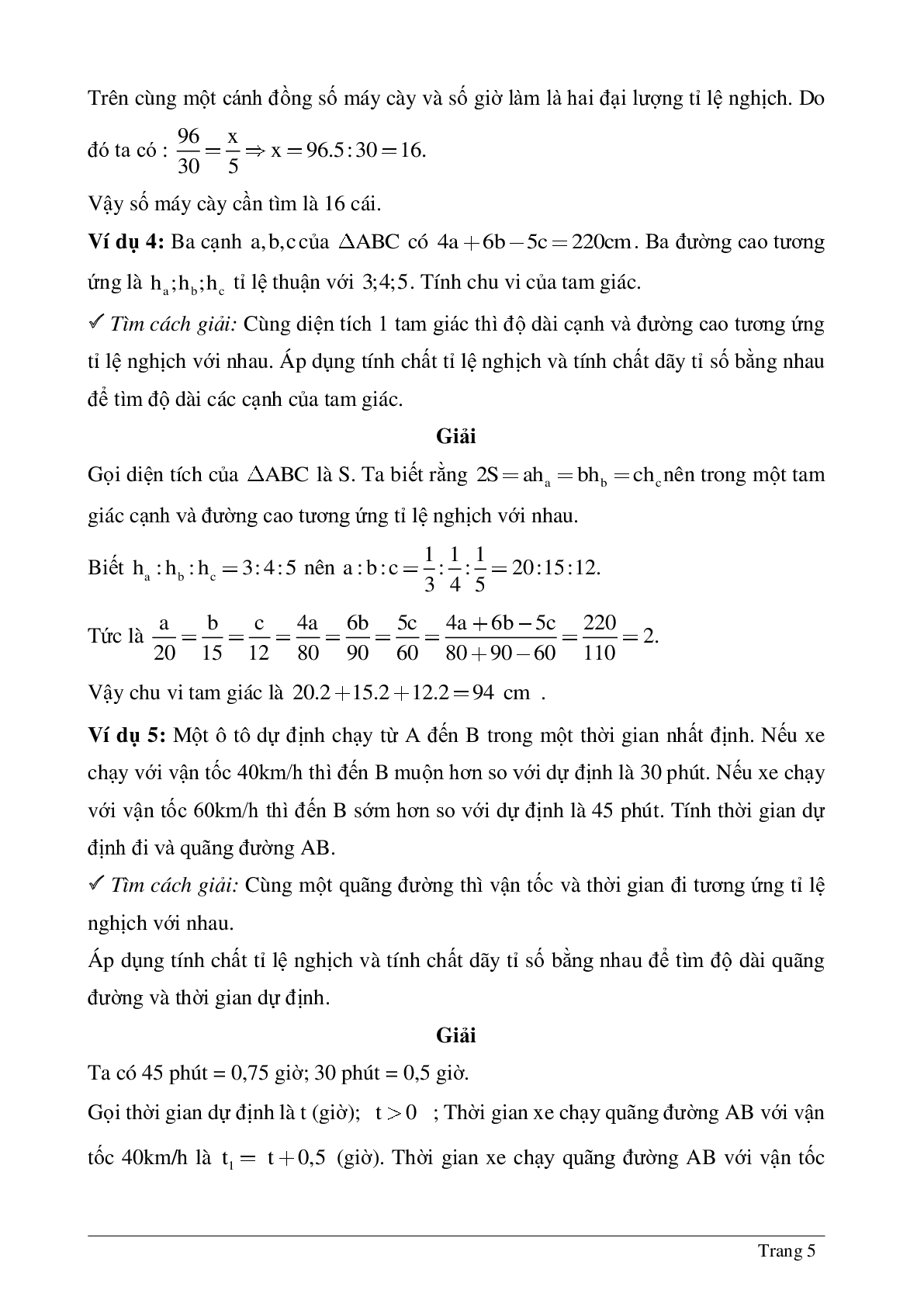 Hệ thống những bài tập thường gặp về Đại lượng tỉ lệ nghịch đại số lớp 7 chia tiết (trang 5)