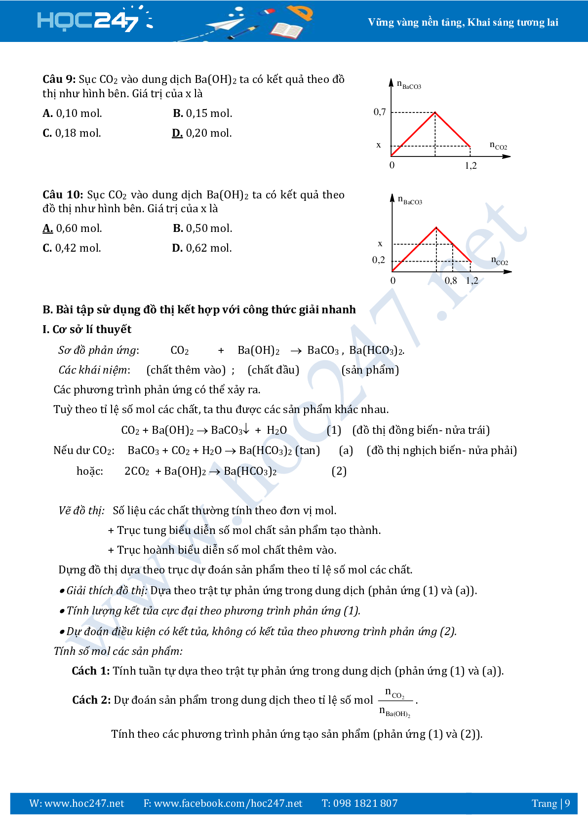 Chuyên đề sử dụng phương pháp đồ thị ôn thi THPTQG môn Hóa học (trang 9)