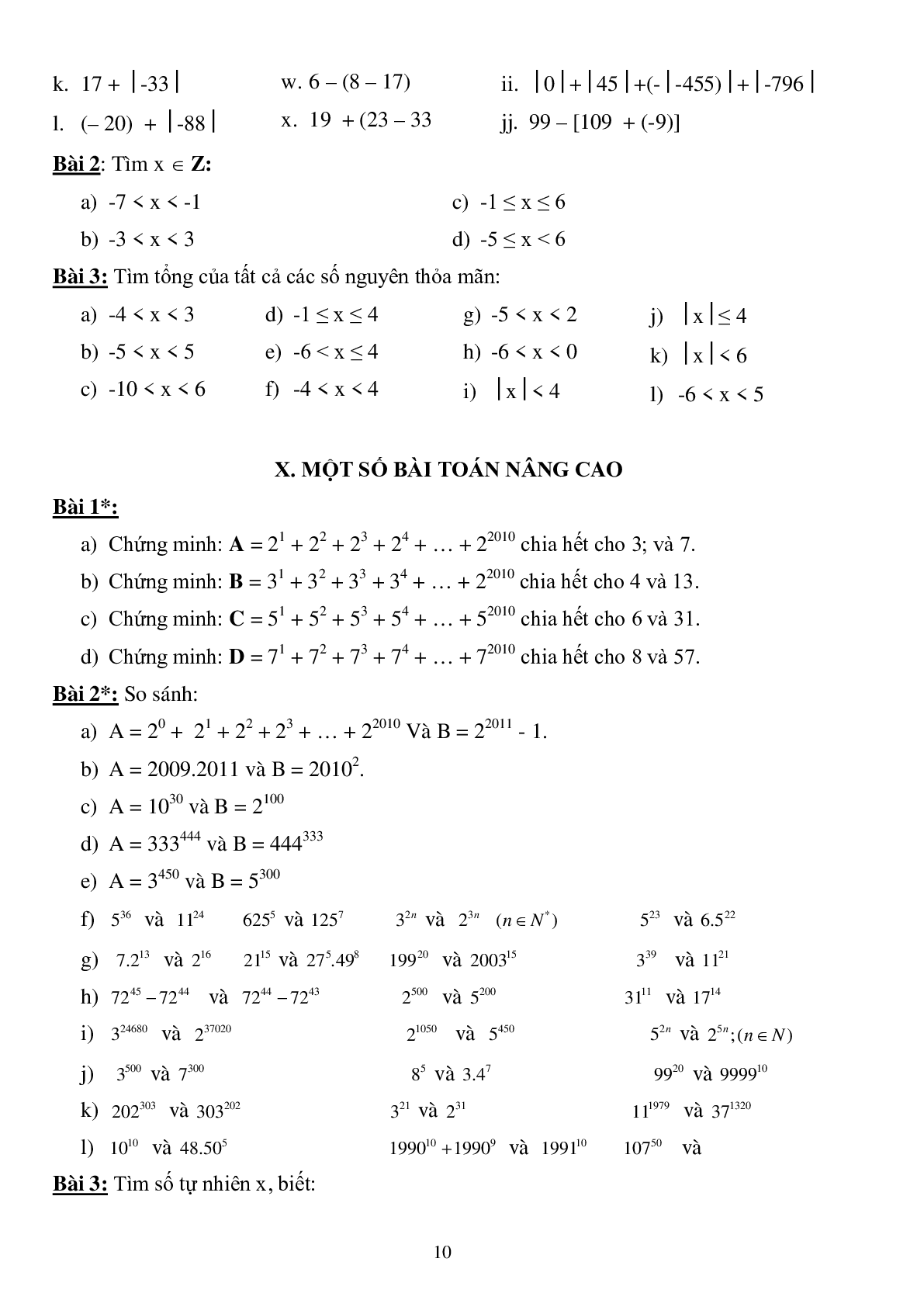 Đề cương ôn tập học kì 1 môn toán lớp 6 (trang 10)