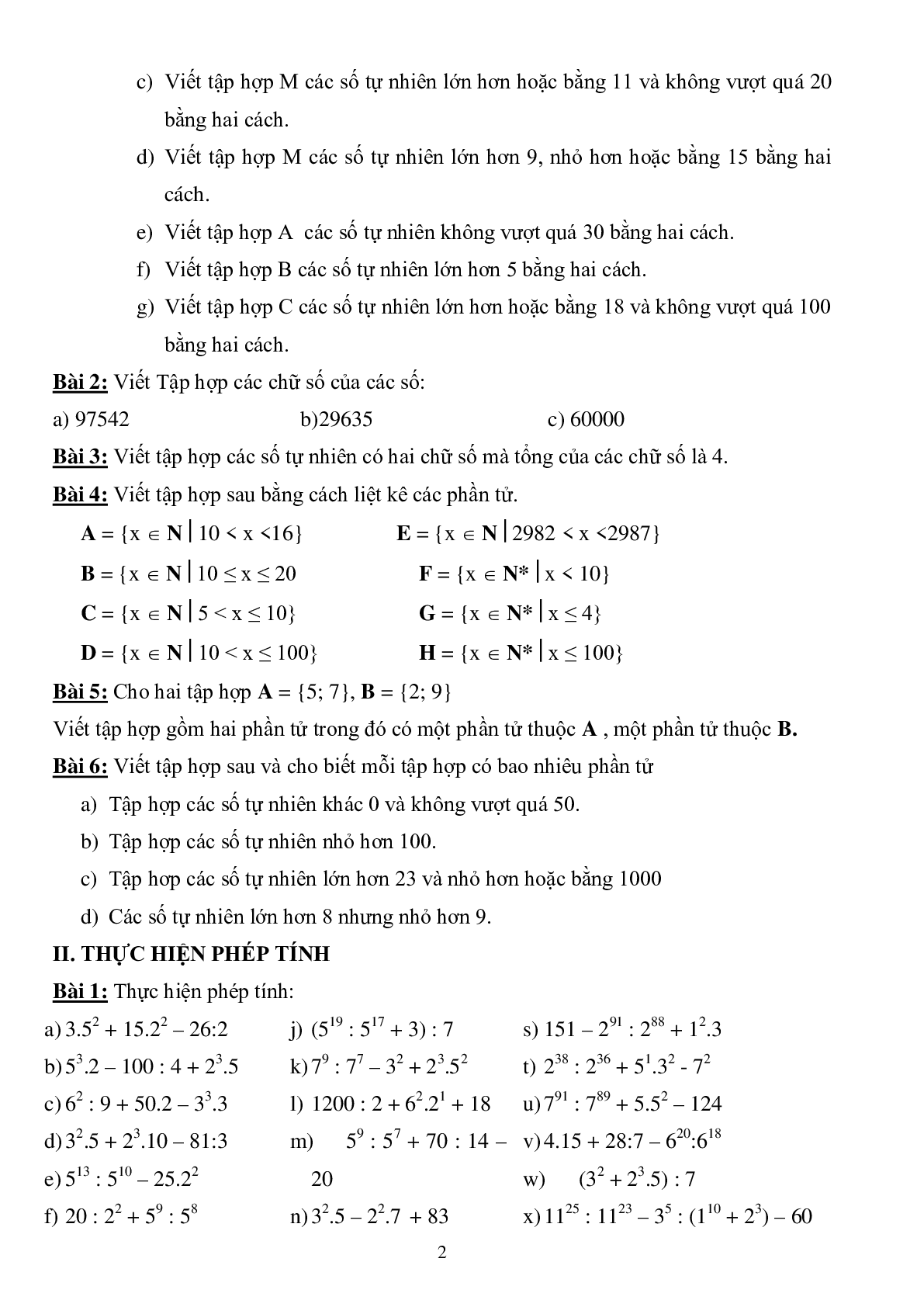 Đề cương ôn tập học kì 1 môn toán lớp 6 (trang 2)