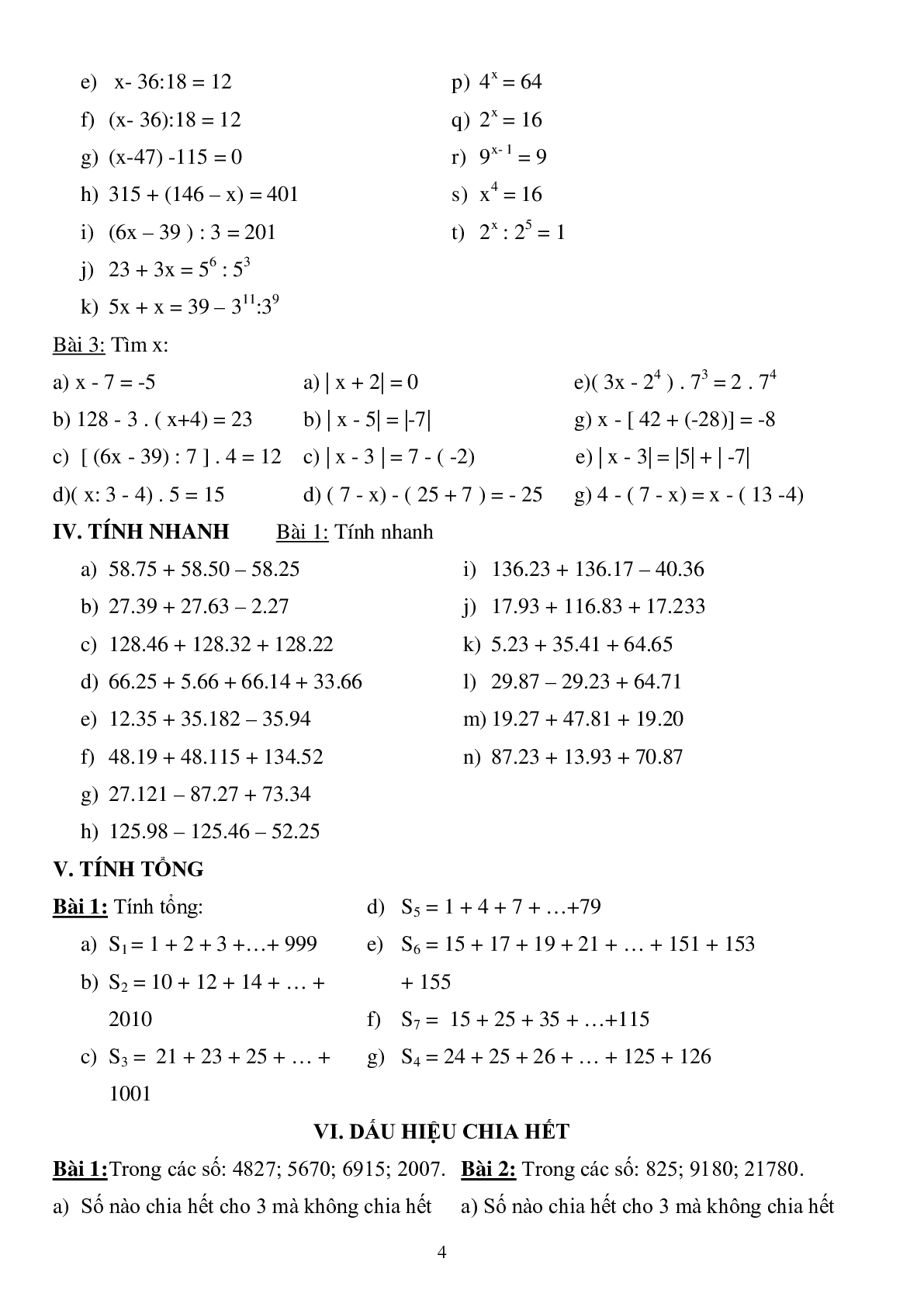 Đề cương ôn tập học kì 1 môn toán lớp 6 (trang 4)