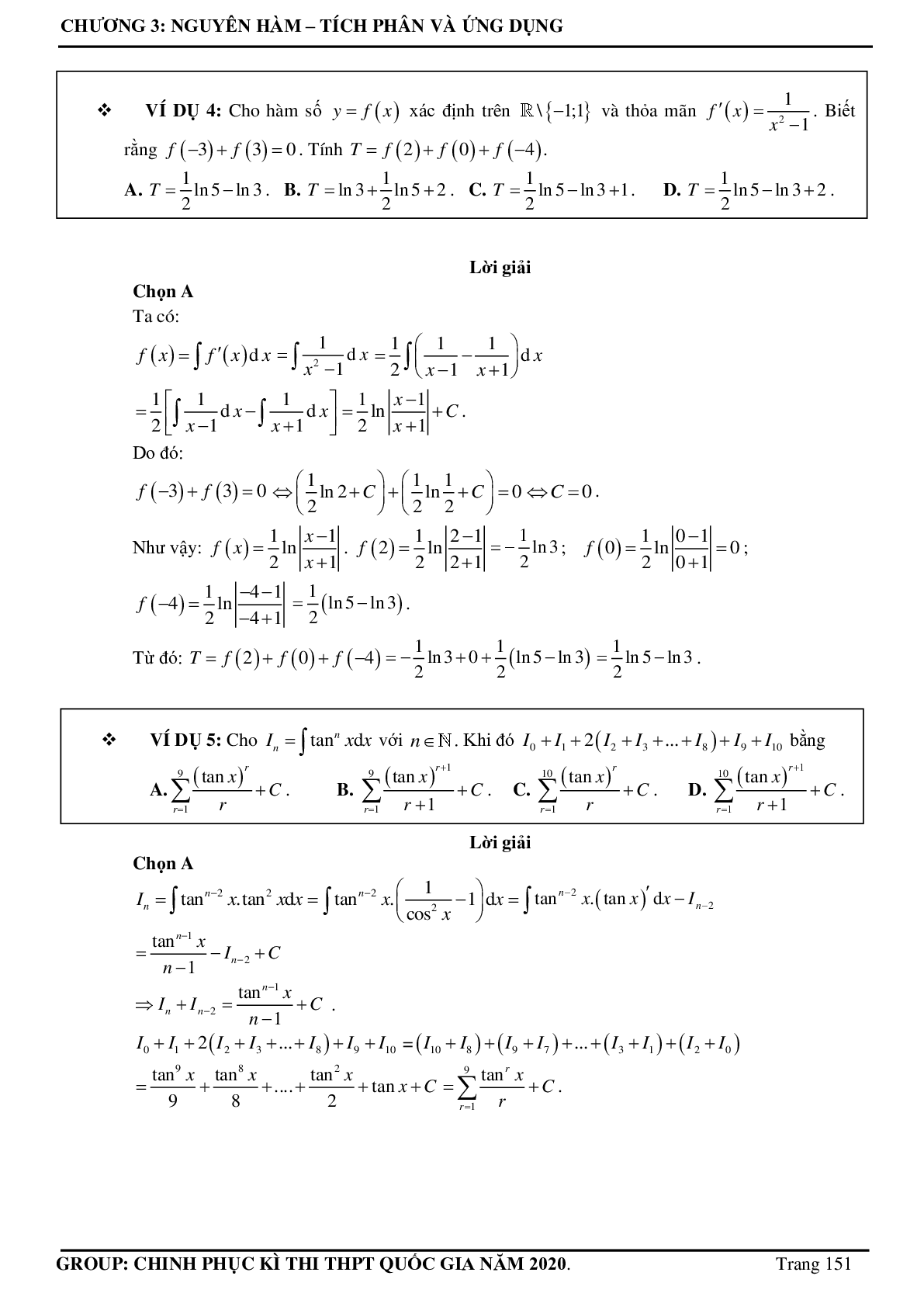 Tuyển chọn các bài toán Nguyên hàm - Tích phân Vận dụng cao thường xuất hiện trong đề thi - có đáp án chi tiết (trang 2)