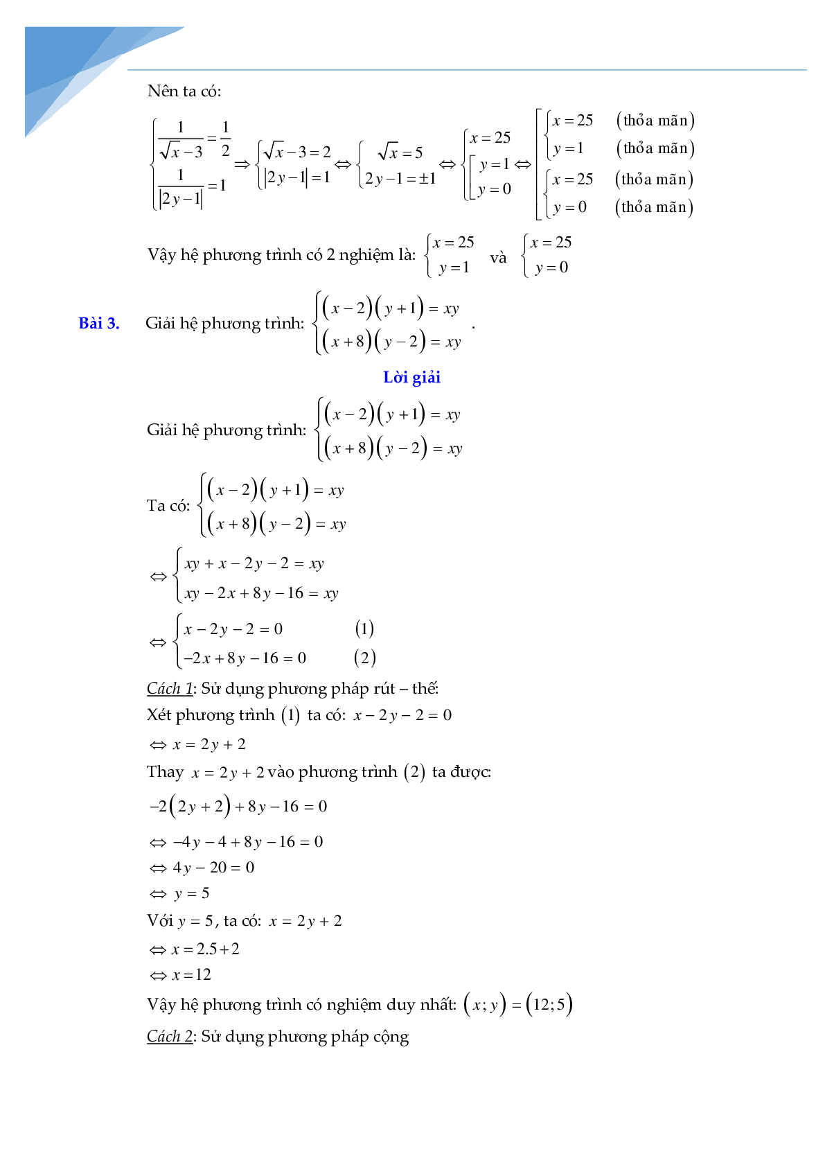Chuyên đề hệ phương trình bồi dưỡng học sinh giỏi toán (trang 2)