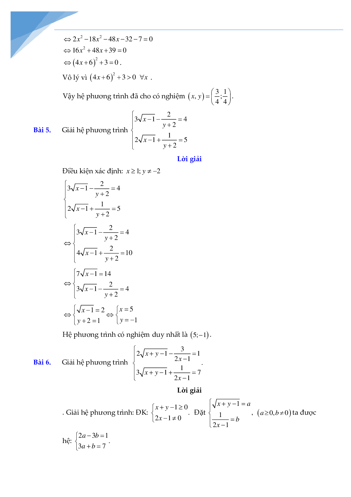 Chuyên đề hệ phương trình bồi dưỡng học sinh giỏi toán (trang 4)