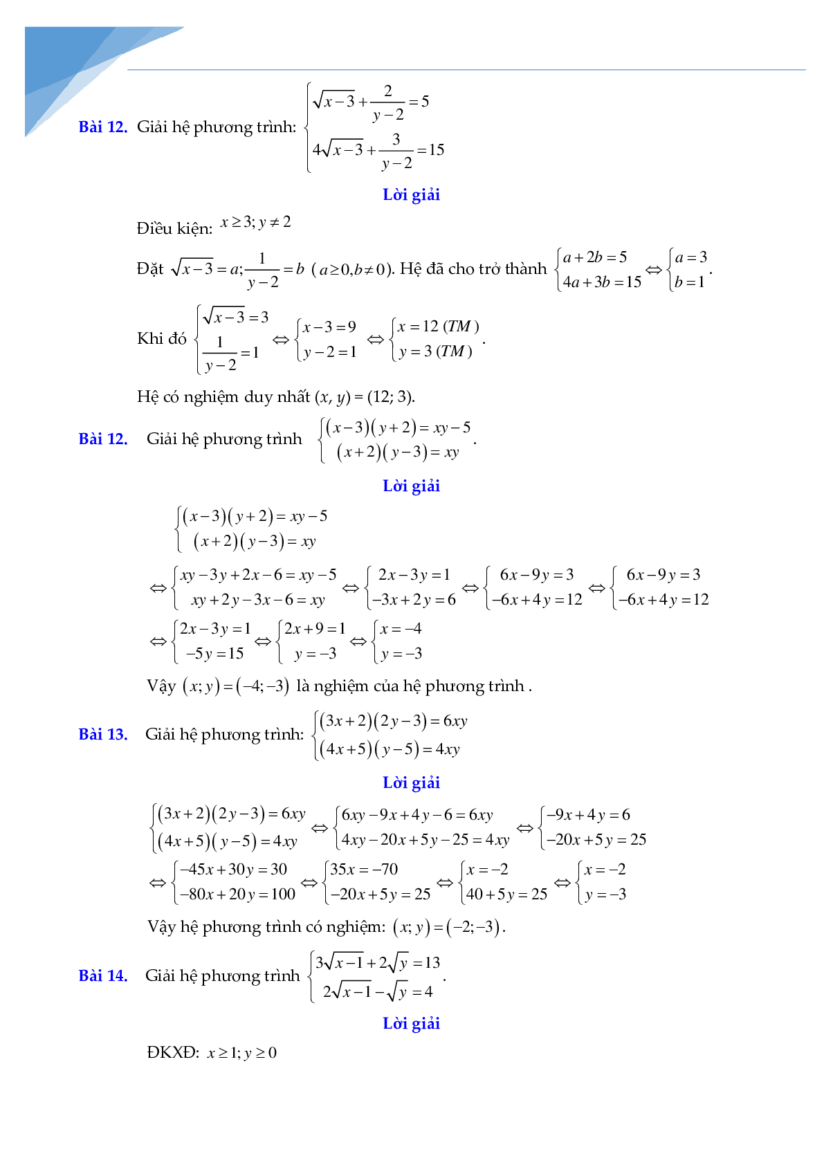 Chuyên đề hệ phương trình bồi dưỡng học sinh giỏi toán (trang 7)