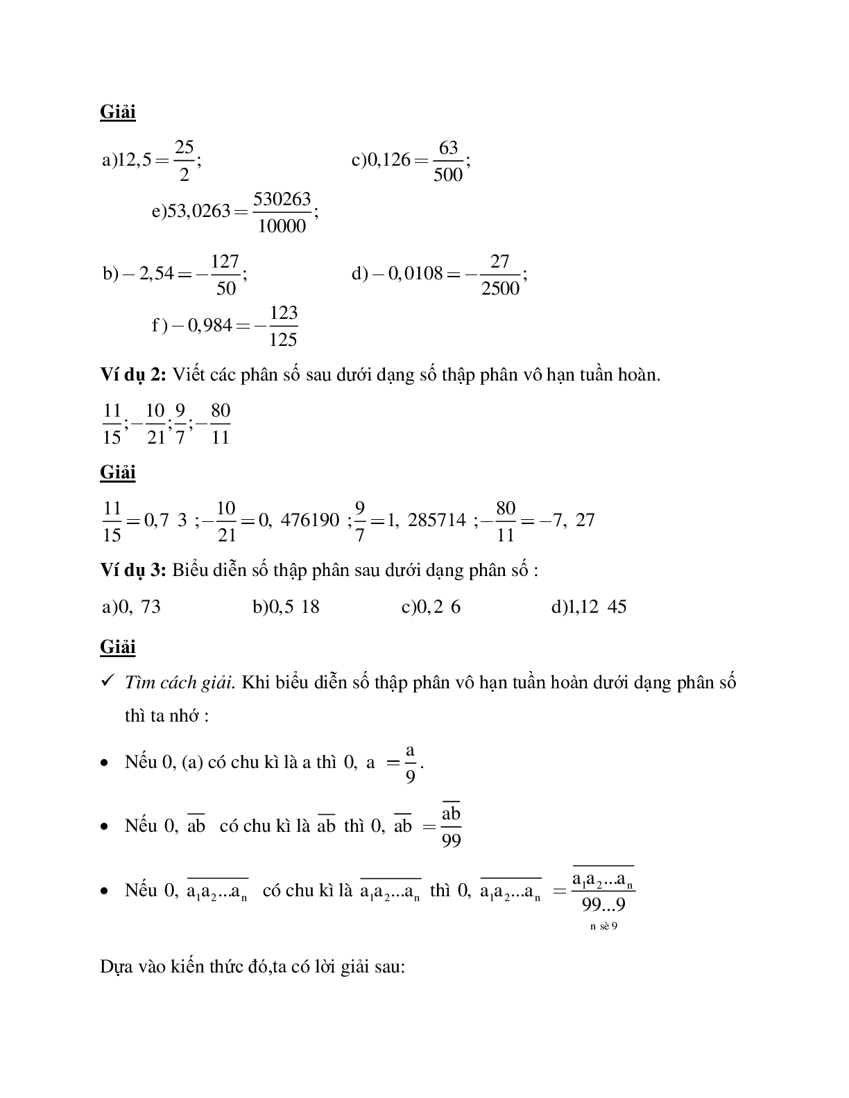 Hệ thống bài tập về Số thập phân hữu hạn - Số thập phân vô hạn tuần hoàn - Làm tròn số có lời giải (trang 2)