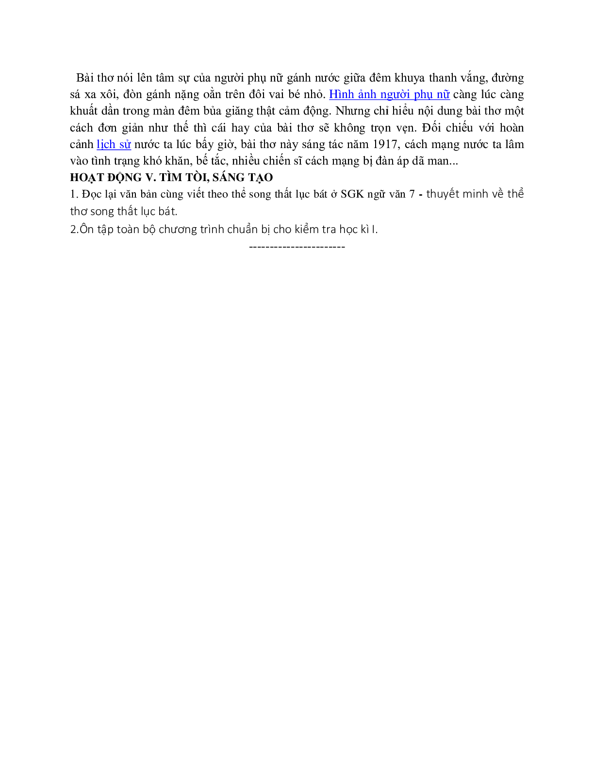 Giáo án ngữ văn lớp 8 Tuần 17 Tiết 65: Hai chữ nước nhà (trang 7)
